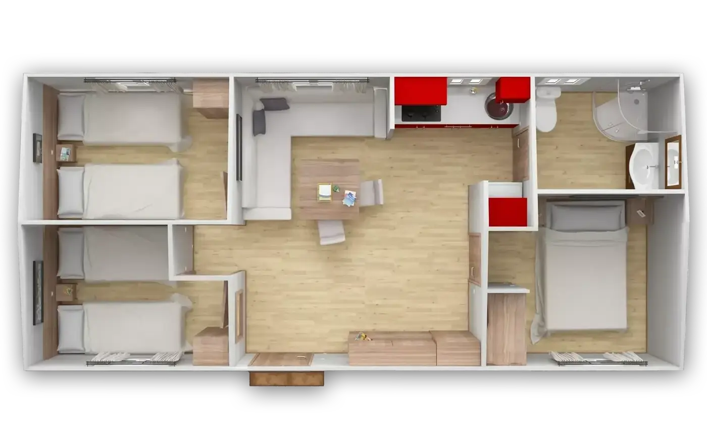 Casa prefabricada modelo Guadalquivir 2H de 32 m²