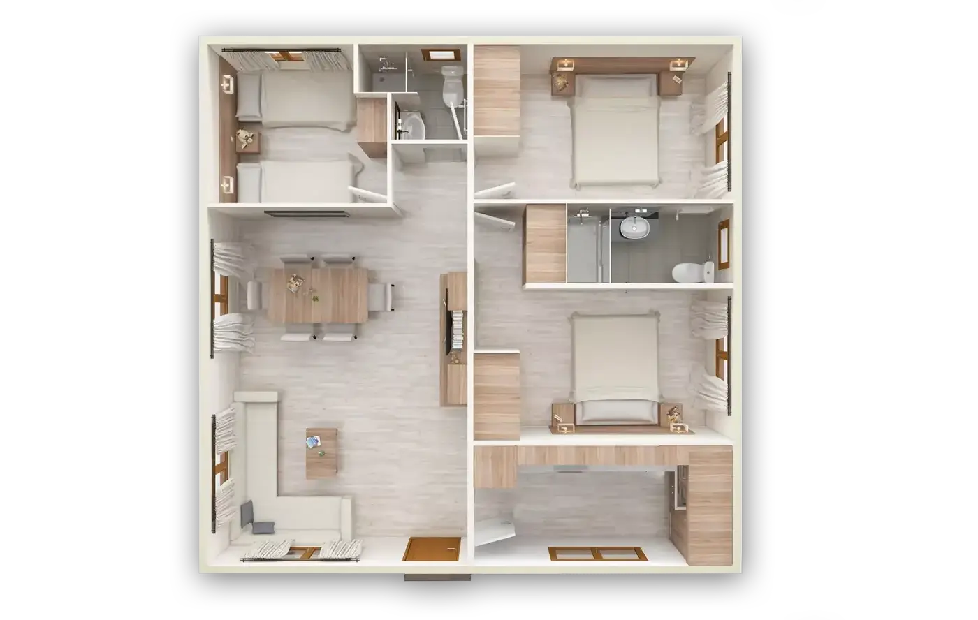 Casa prefabricada modelo Sierra de la Demanda de 69 m²