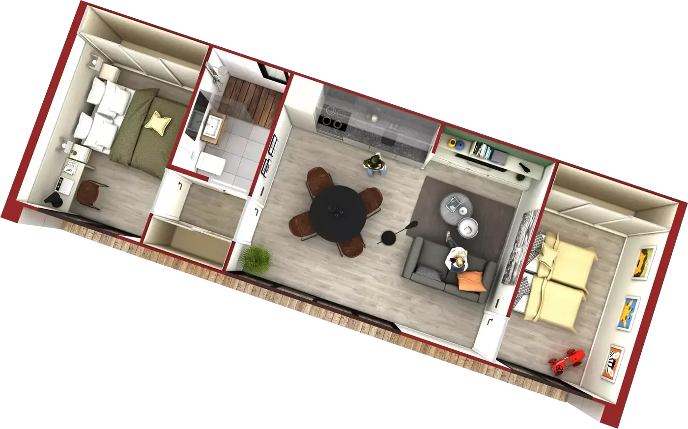 Casa prefabricada modelo Mod A/2 de 56 m²