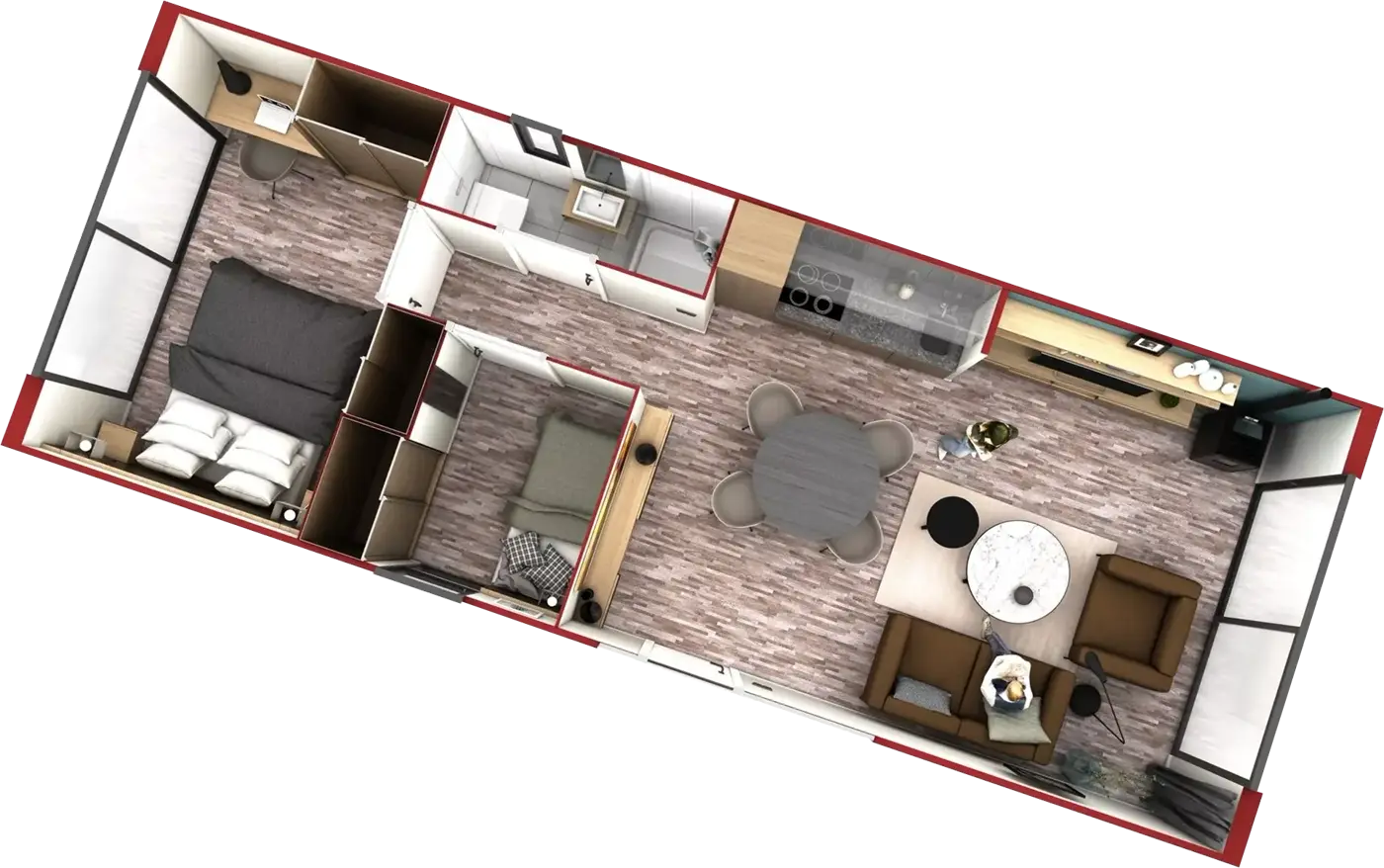 Casa prefabricada modelo Mod B/2 de 46 m²