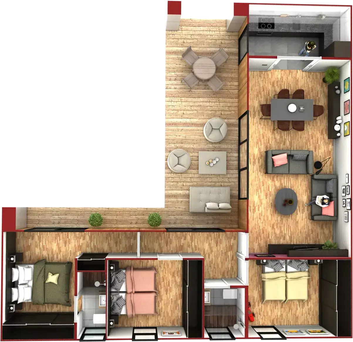 Casa prefabricada modelo Mod L/3 de 90 m²