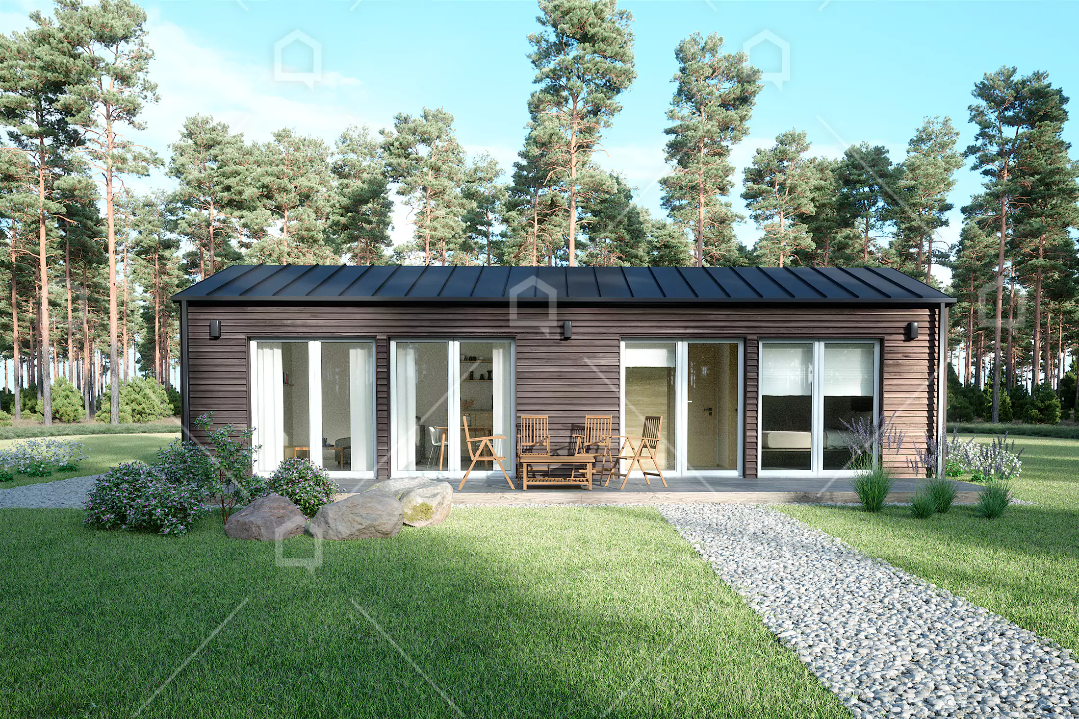 Casa prefabricada modelo AKSEL de 55.3 m²