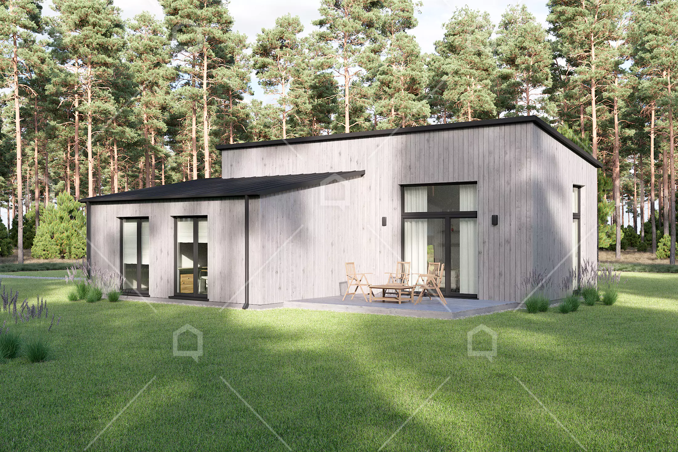Casa prefabricada modelo Aspen de 82.9 m²