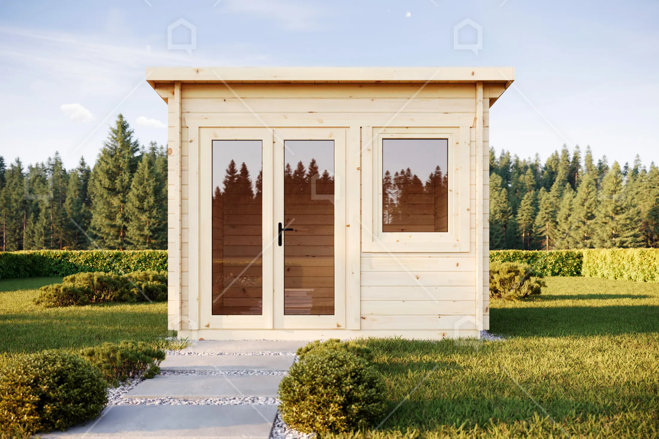 Casa prefabricada modelo Mini casa de madera Bluestar de 6.3 m²