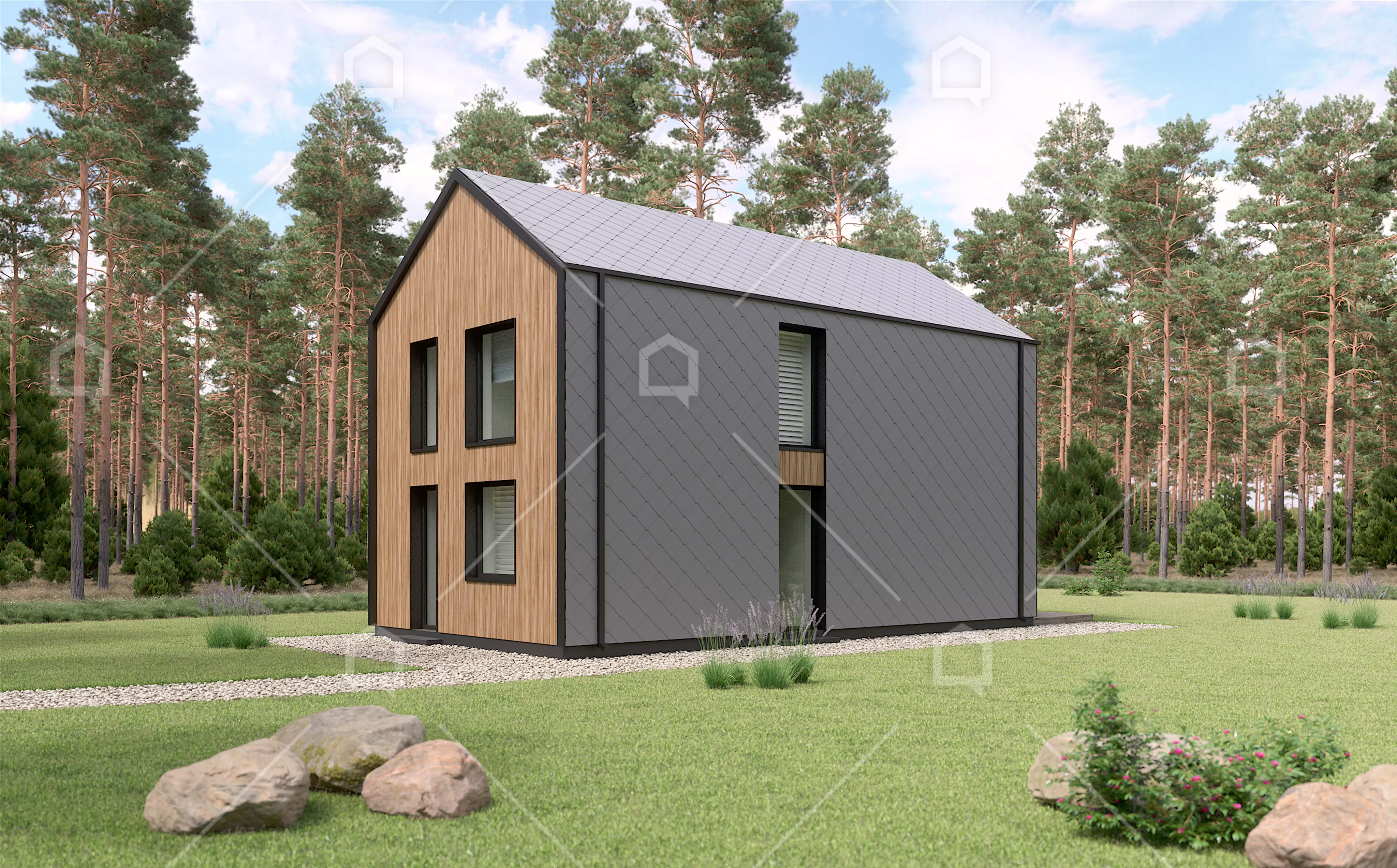 Casa prefabricada modelo Carme de 65.5 m²