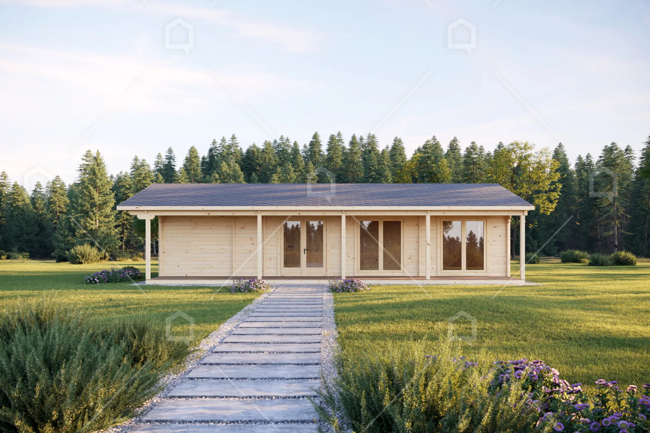 Casa prefabricada modelo Casa de madera Aldan de 77 m²