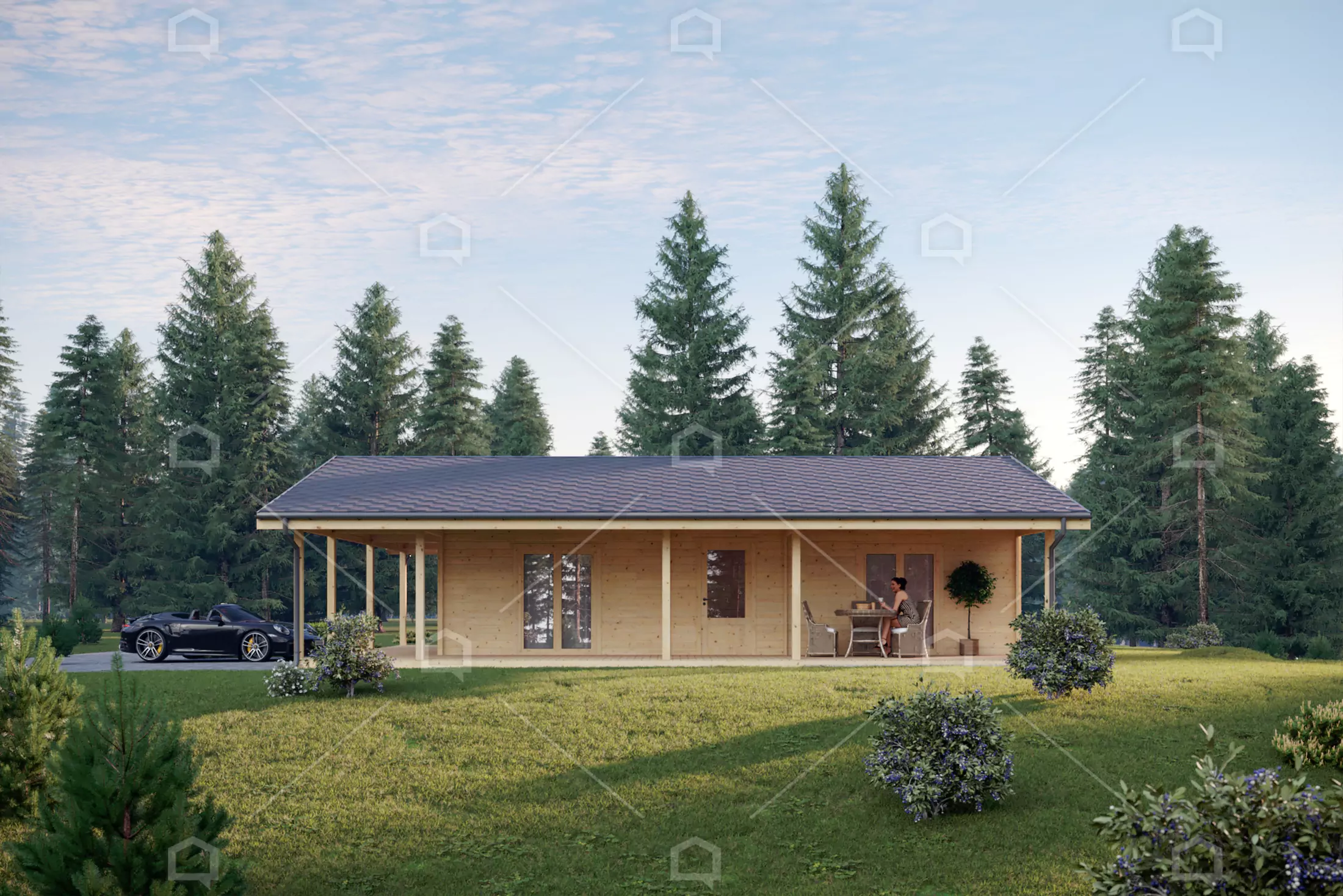 Casa prefabricada modelo Casa de madera Bremen de 97.8 m²