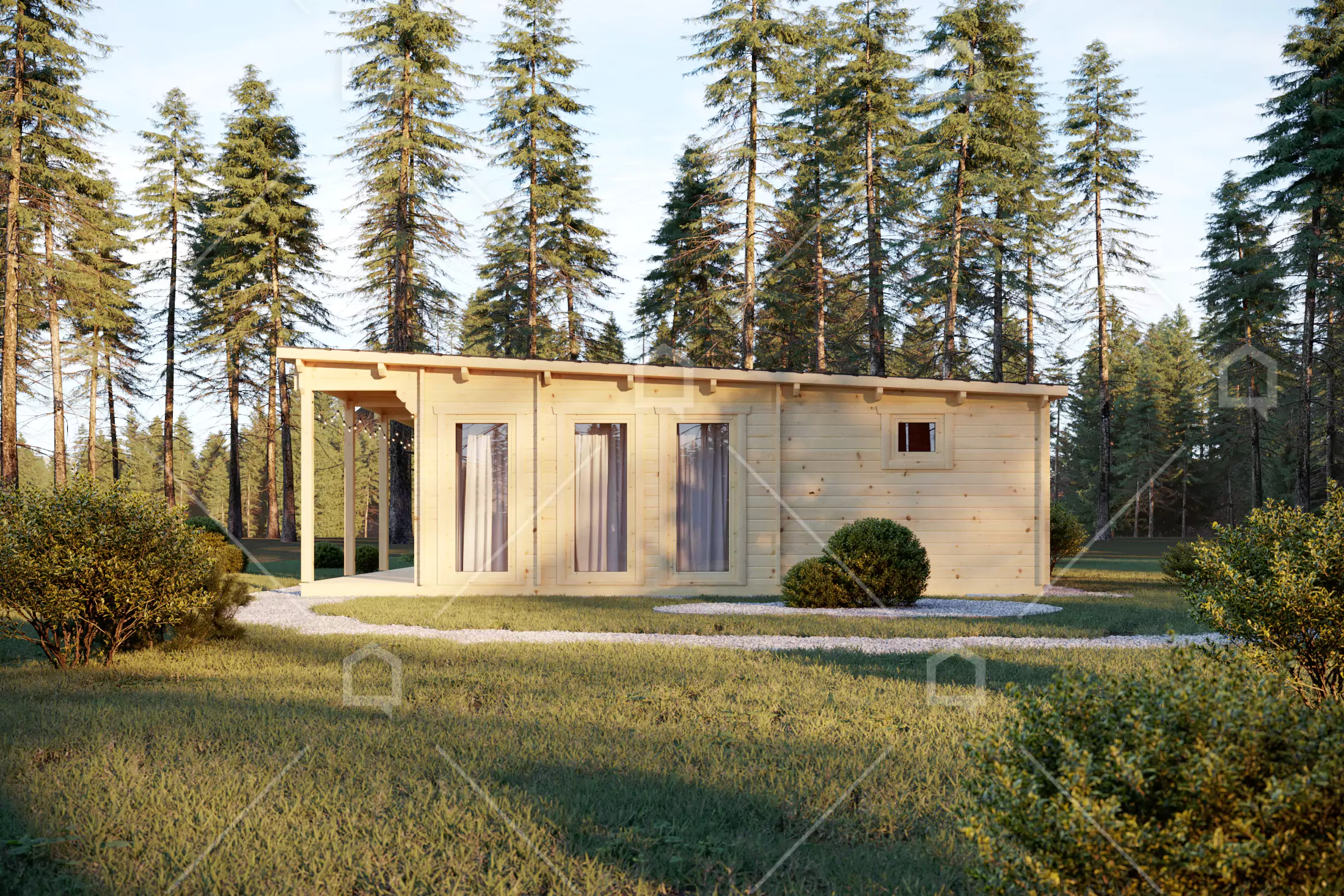 Casa prefabricada modelo Casa de madera Burgas de 62 m²