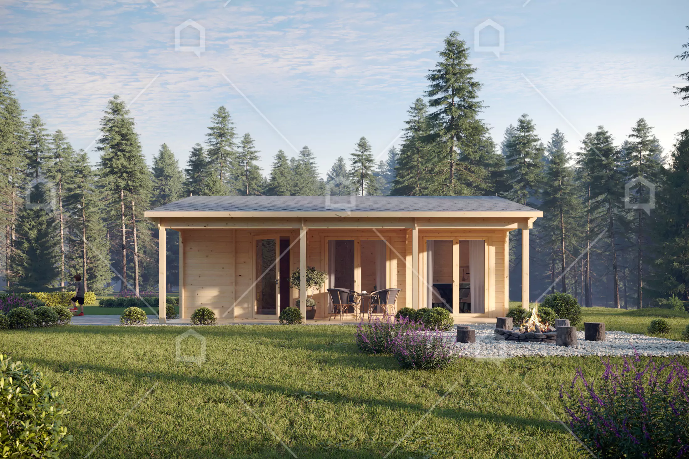 Casa prefabricada modelo Casa de madera Duero de 64 m²