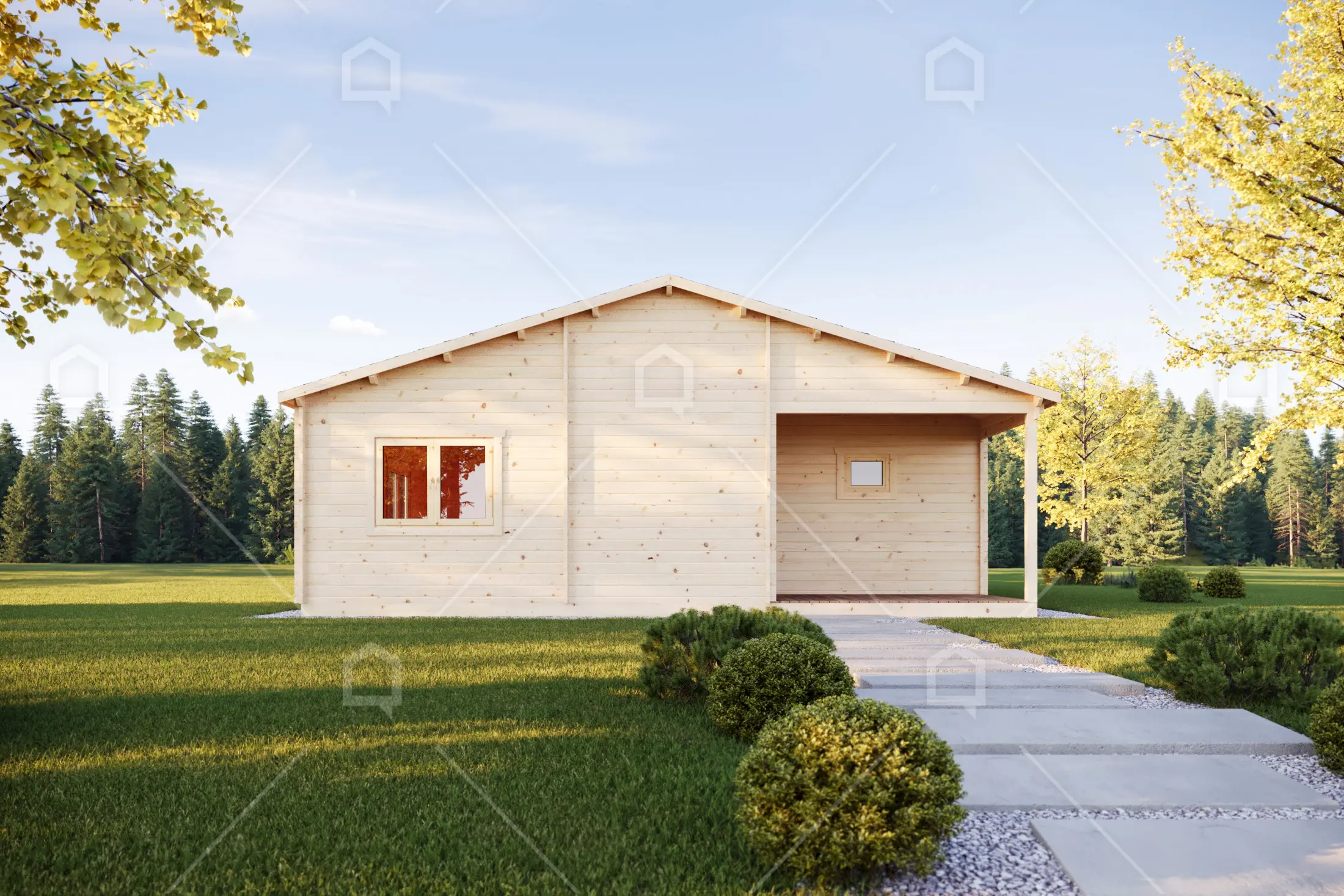 Casa prefabricada modelo Casa de madera Ebro de 92.4 m²