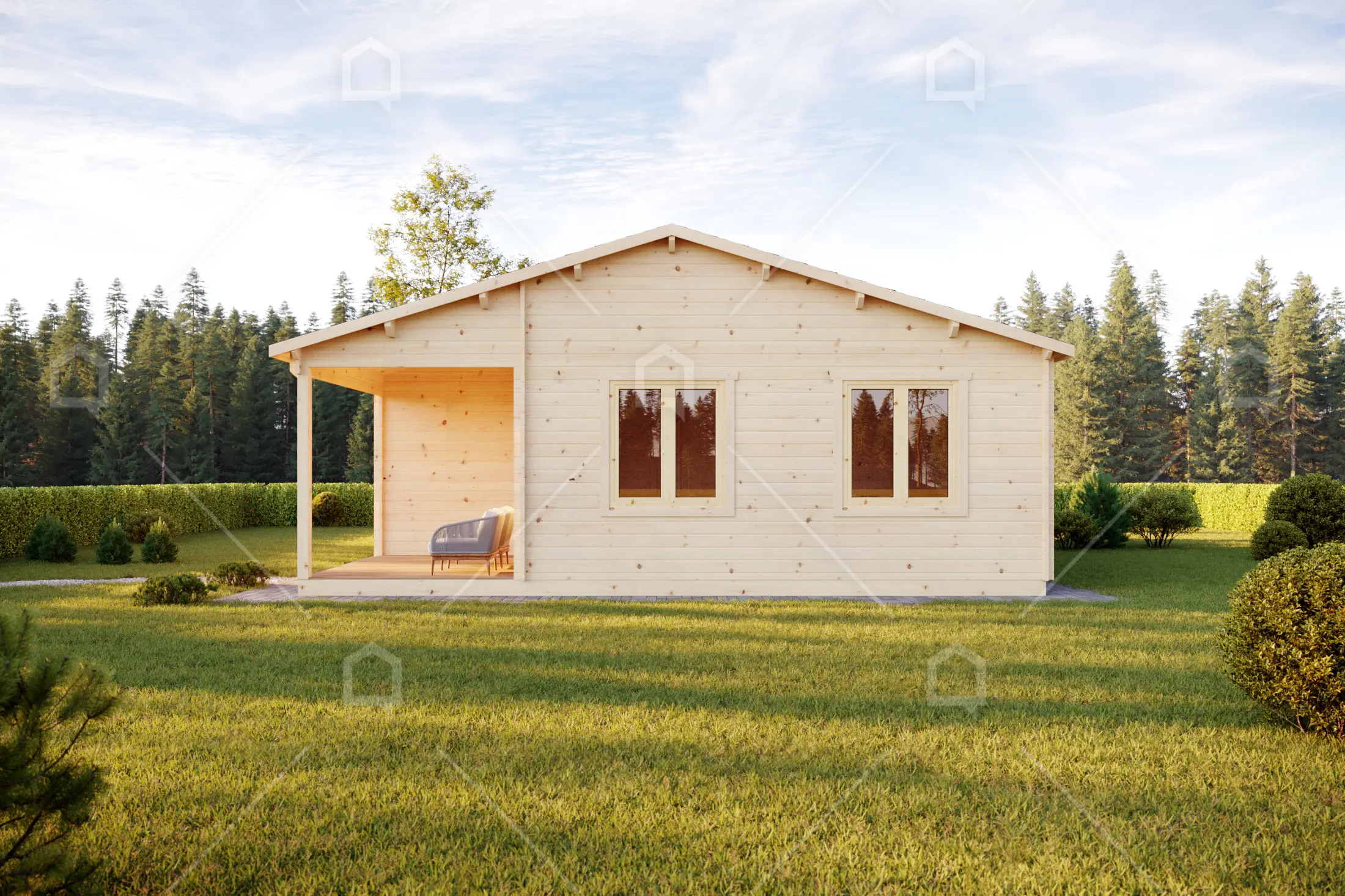 Casa prefabricada modelo Casa de madera Genil de 72 m²