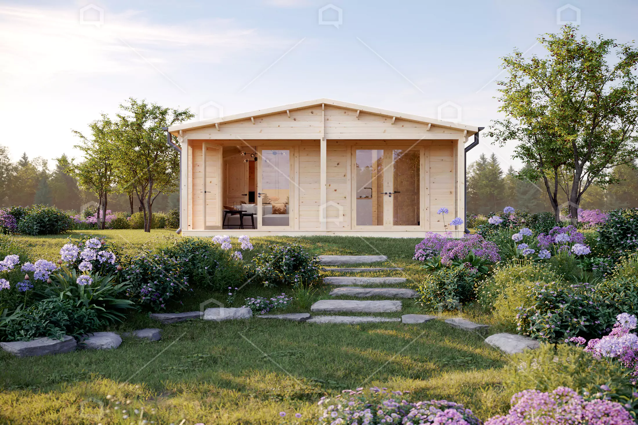 Casa prefabricada modelo Casa de madera Gila de 41.1 m²