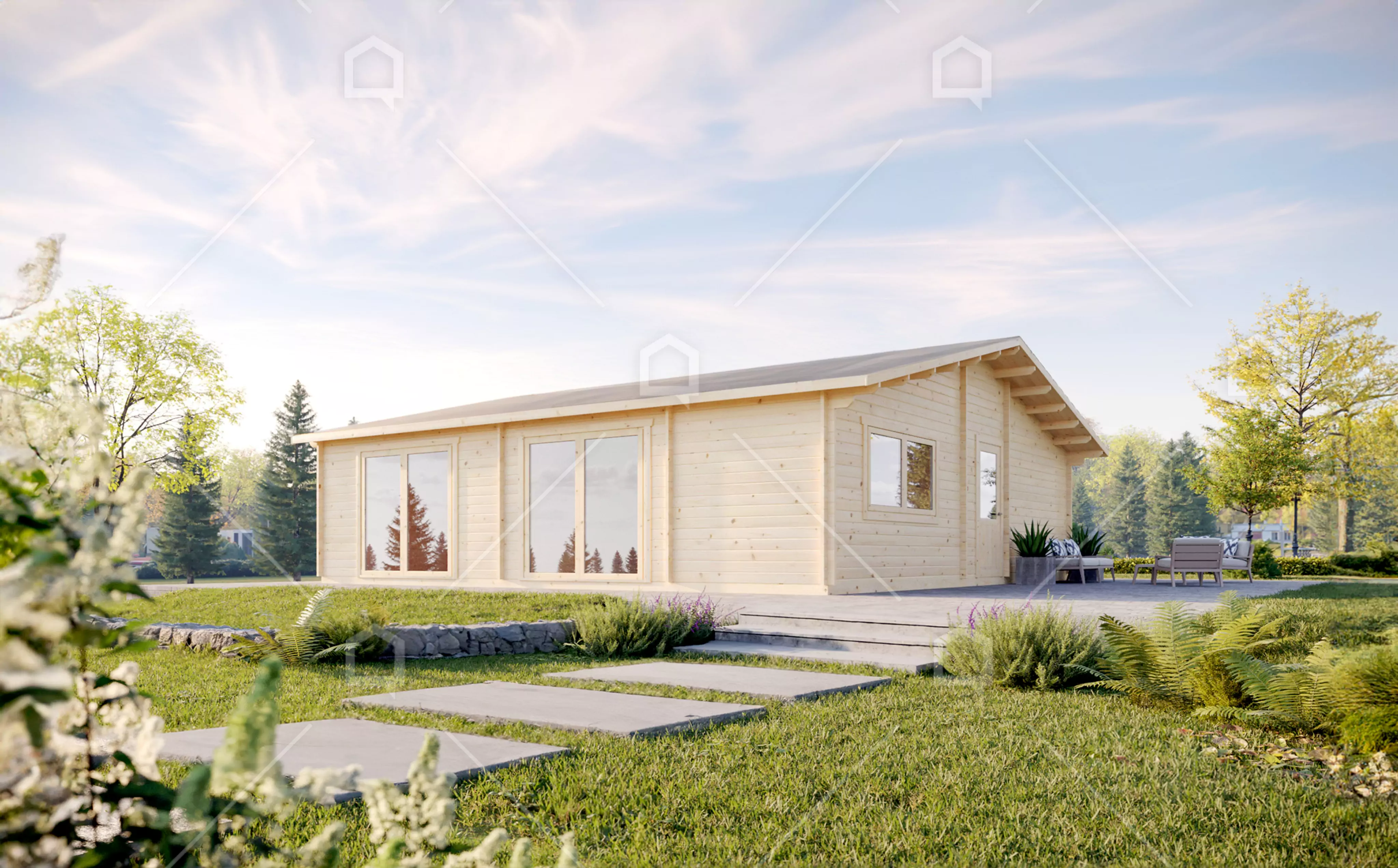 Casa prefabricada modelo Casa de madera Milk de 81 m²