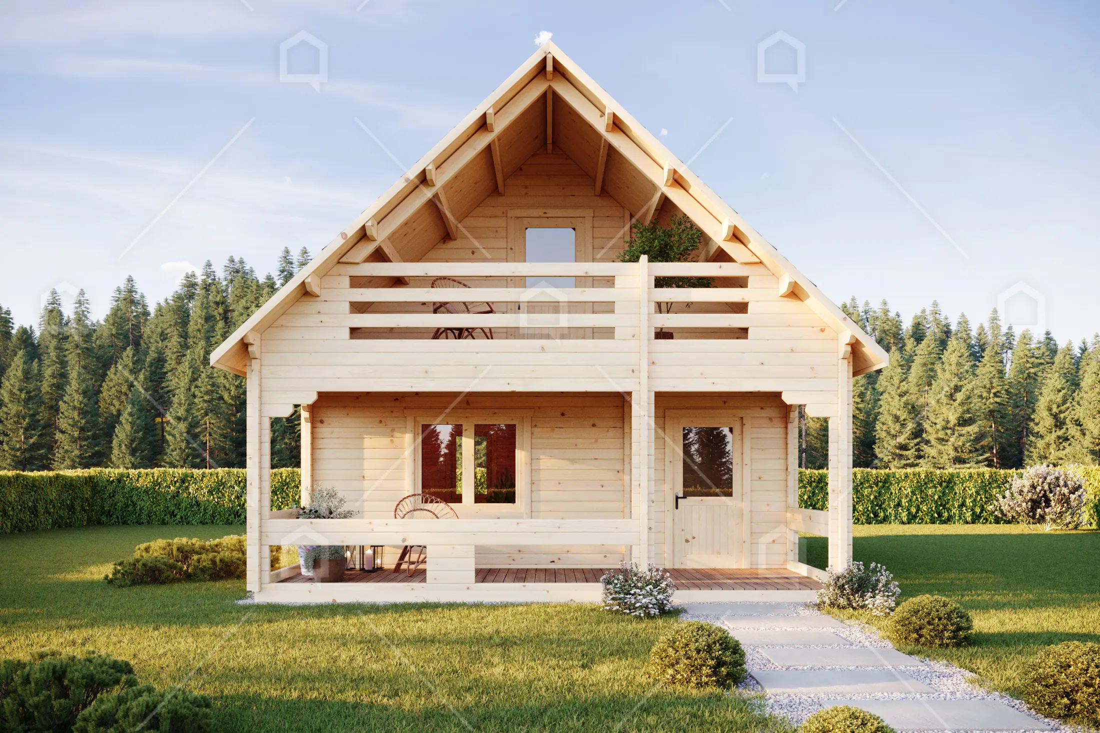 Casa prefabricada modelo Casa de madera Oka de 53.8 m²
