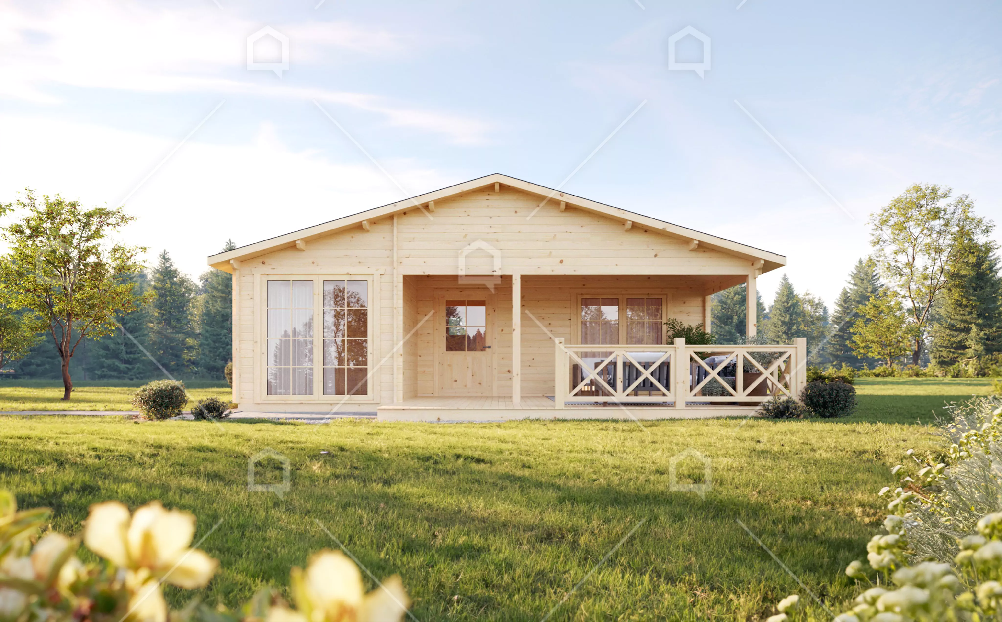 Casa prefabricada modelo Casa de madera Suvingis de 56 m²