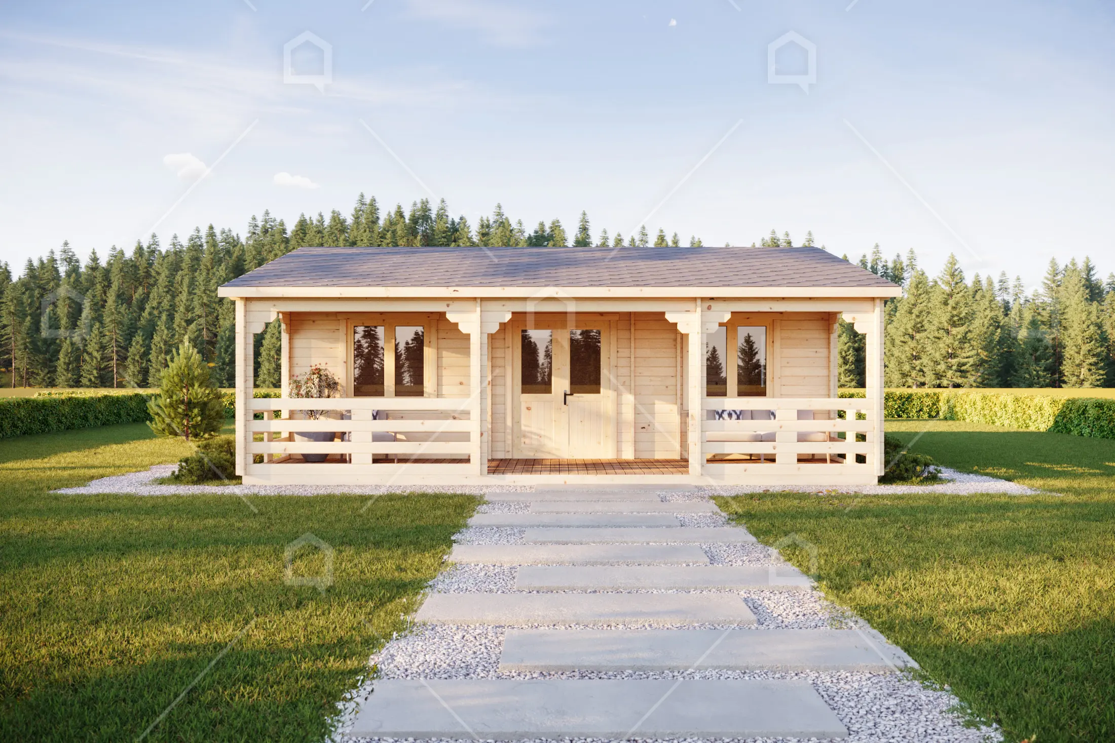 Casa prefabricada modelo Casa de madera Winnipeg de 52.6 m²