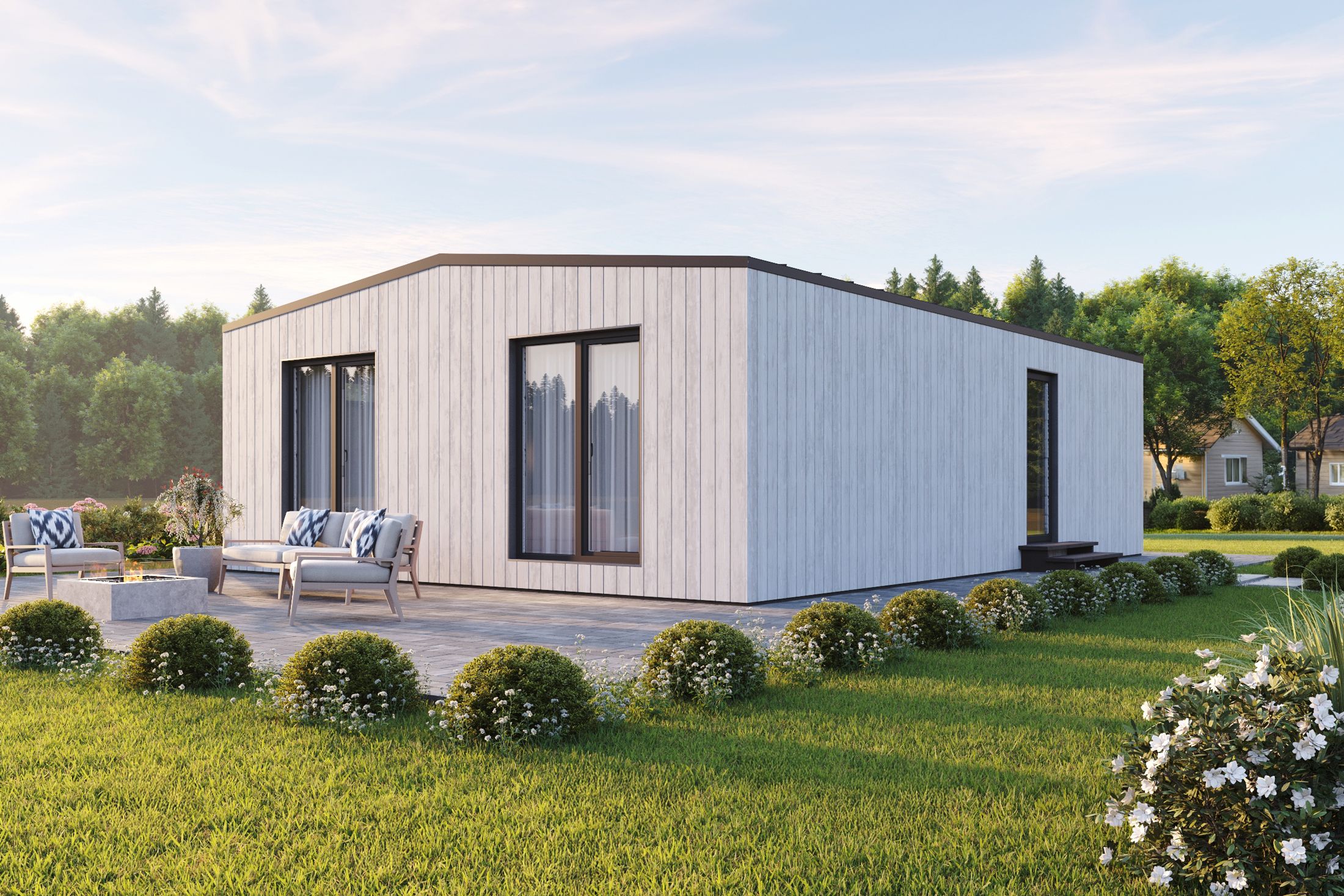 Casa prefabricada modelo Casa modular Noto con tejado a dos aguas de 72 m²