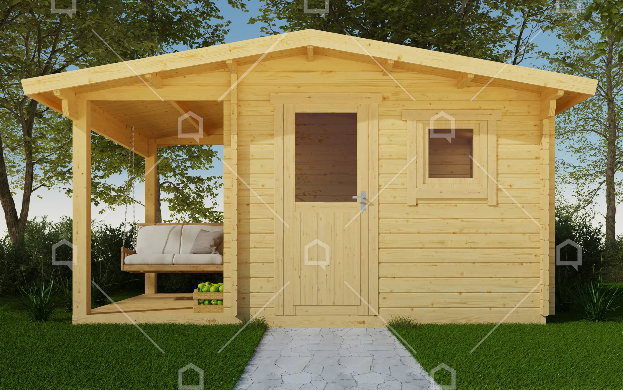 Casa prefabricada modelo Mini casa de madera Catmint de 11.6 m²
