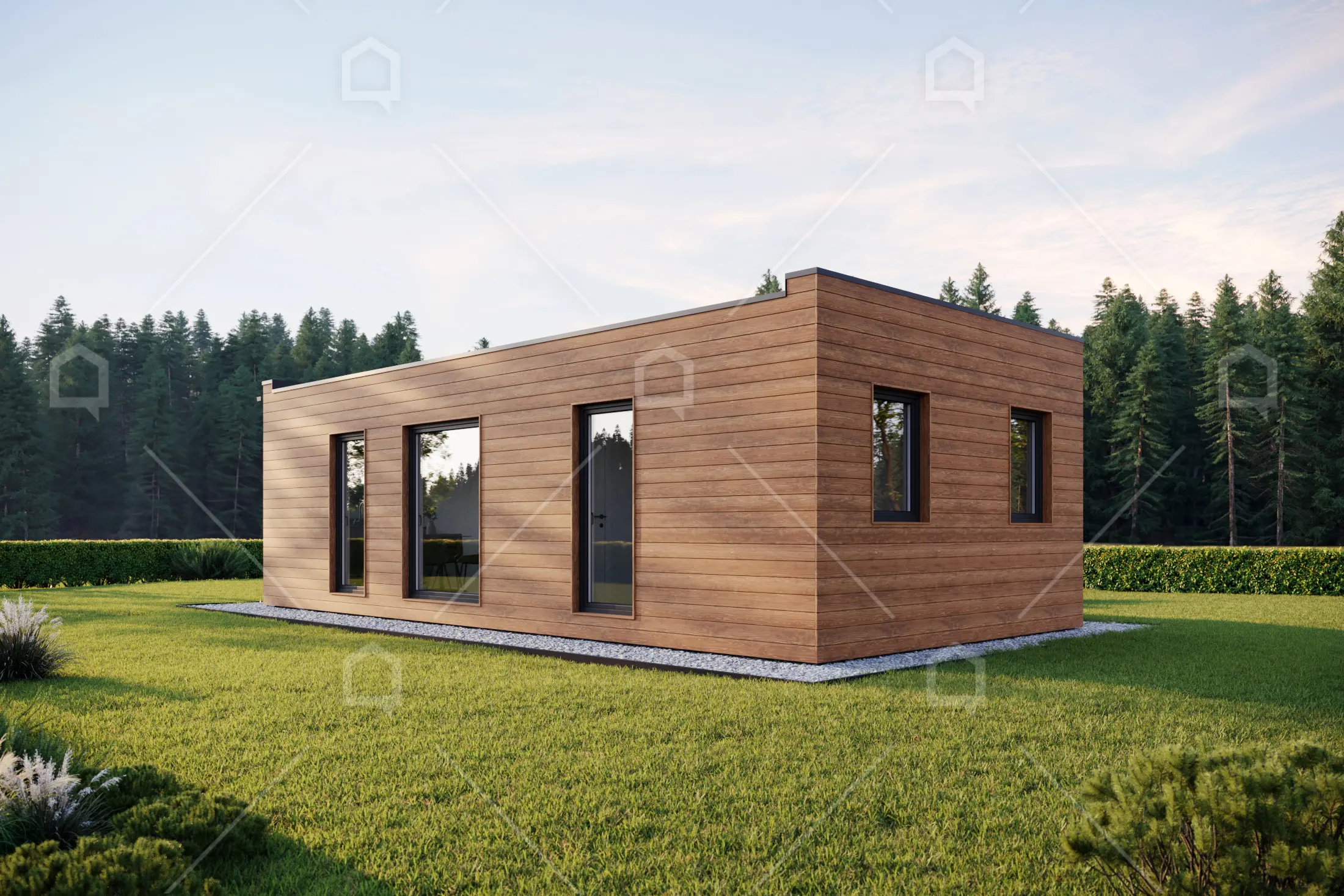 Casa prefabricada modelo Casa modular Cubierta plana Atlas de 48 m²