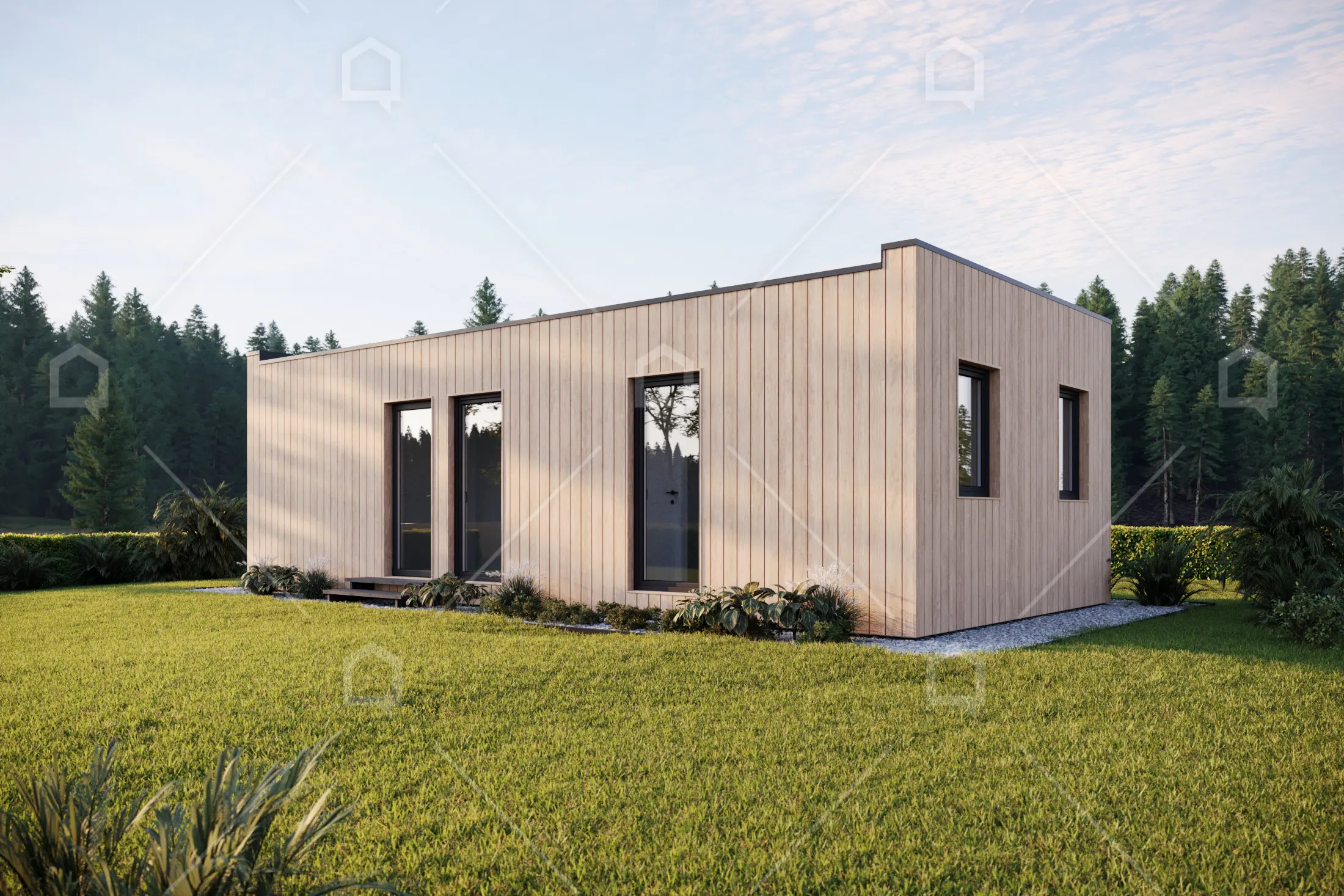 Casa prefabricada modelo Casa modular Cubierta plana Kamira de 48 m²