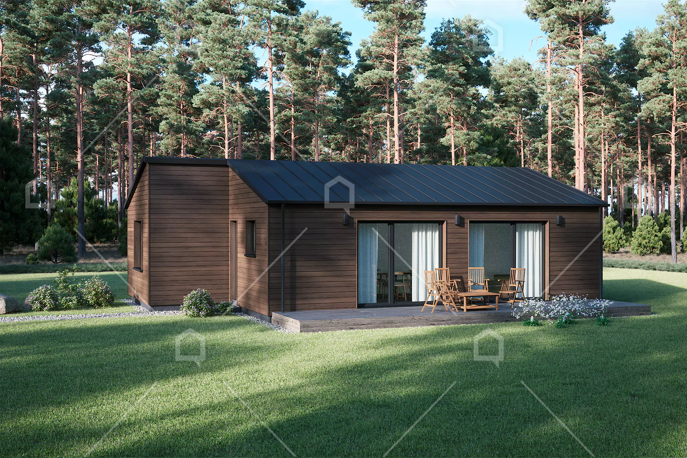 Casa prefabricada modelo DAKOTA de 77.9 m²