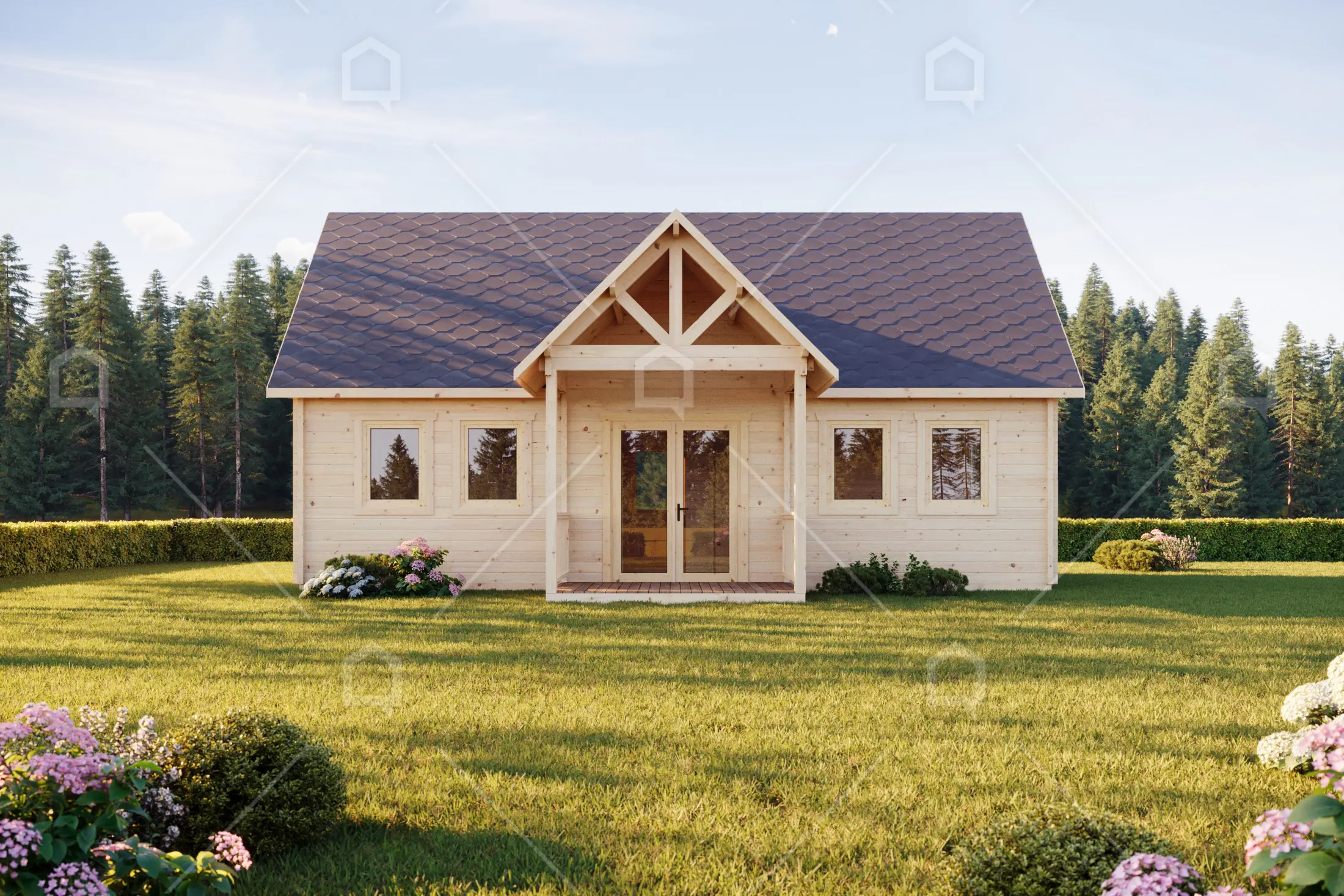 Casa prefabricada modelo Casa de madera Denver de 55.8 m²