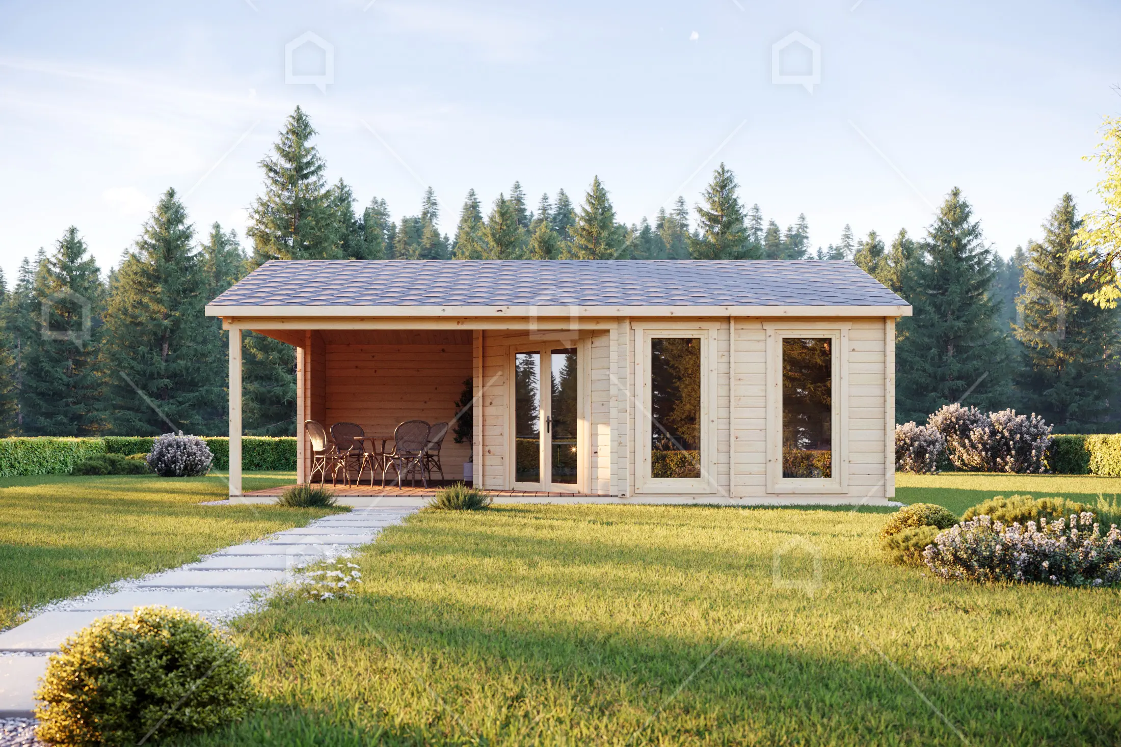 Casa prefabricada modelo Casa de madera Elk de 42.9 m²