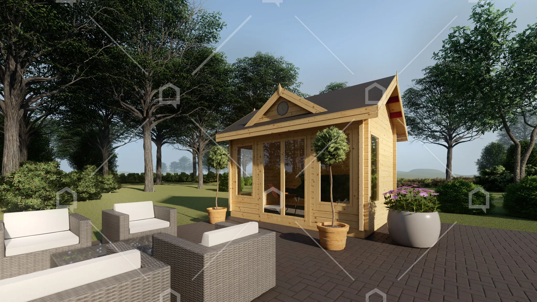 Casa prefabricada modelo Mini casa de madera Ely de 10.3 m²