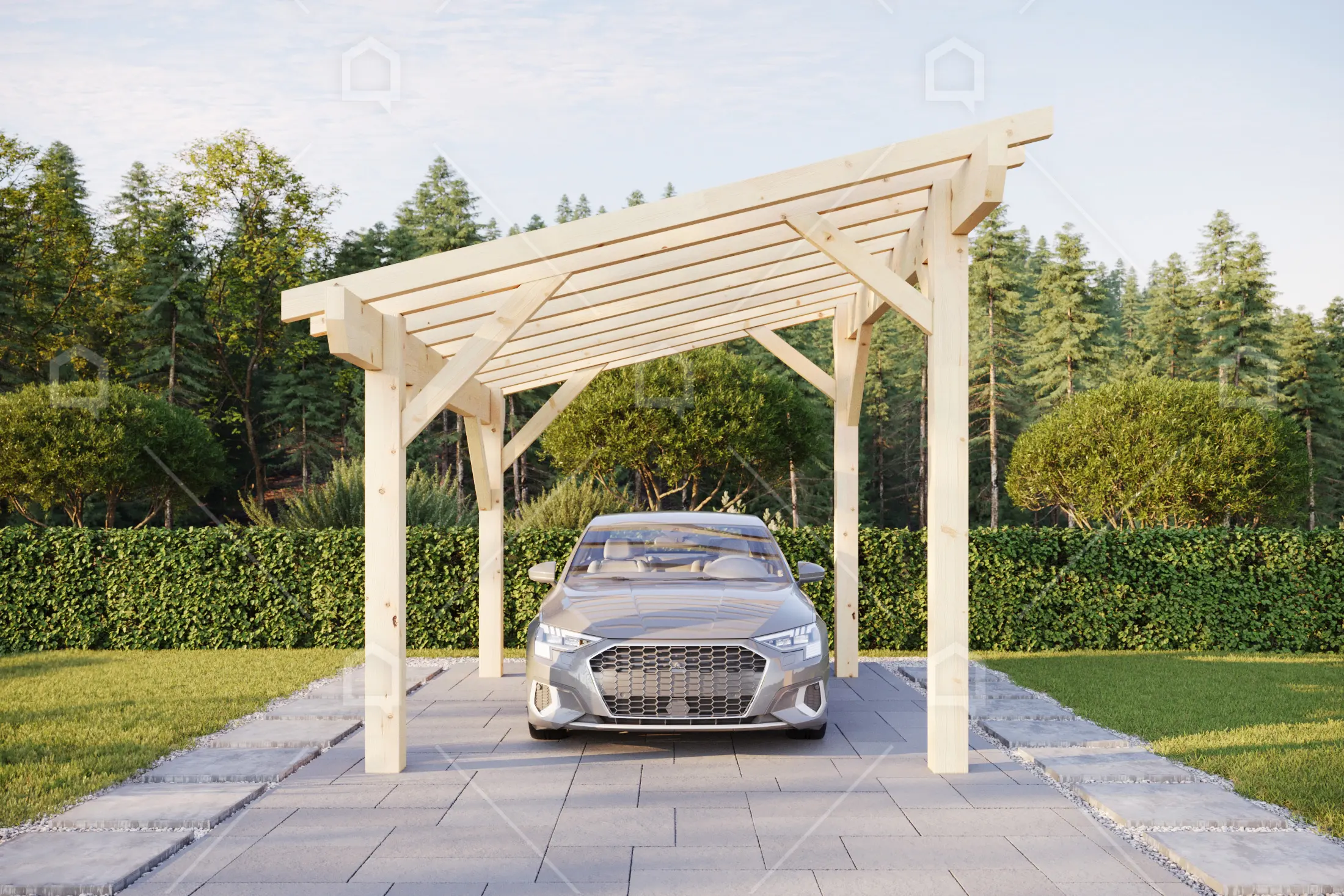 Casa prefabricada modelo Cobertizo de madera Etna de 16.8 m²