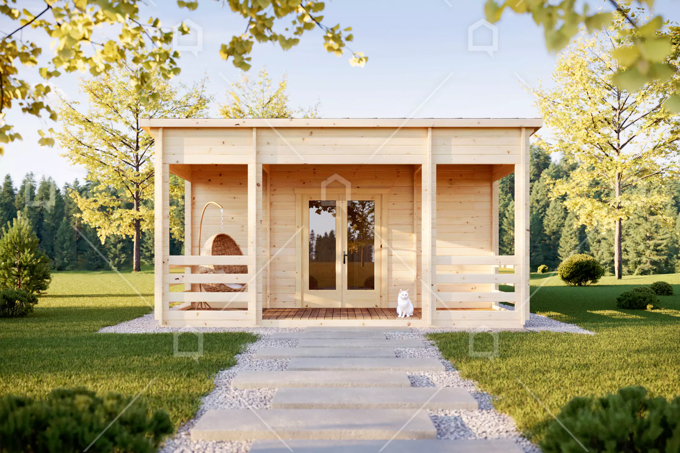 Casa prefabricada modelo Casa de madera Fortuna de 57 m²