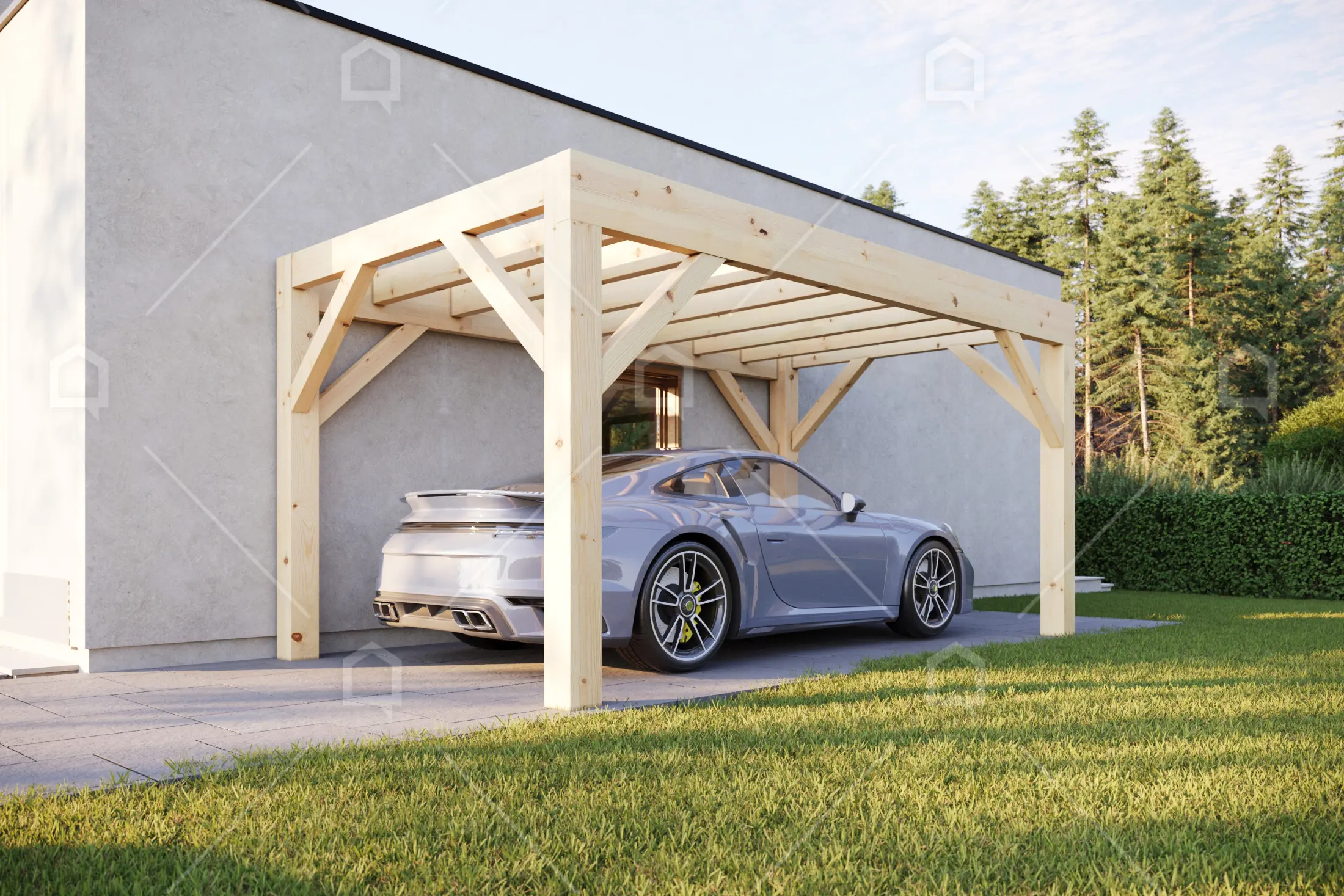 Casa prefabricada modelo Cobertizo de madera Fuji de 13.1 m²