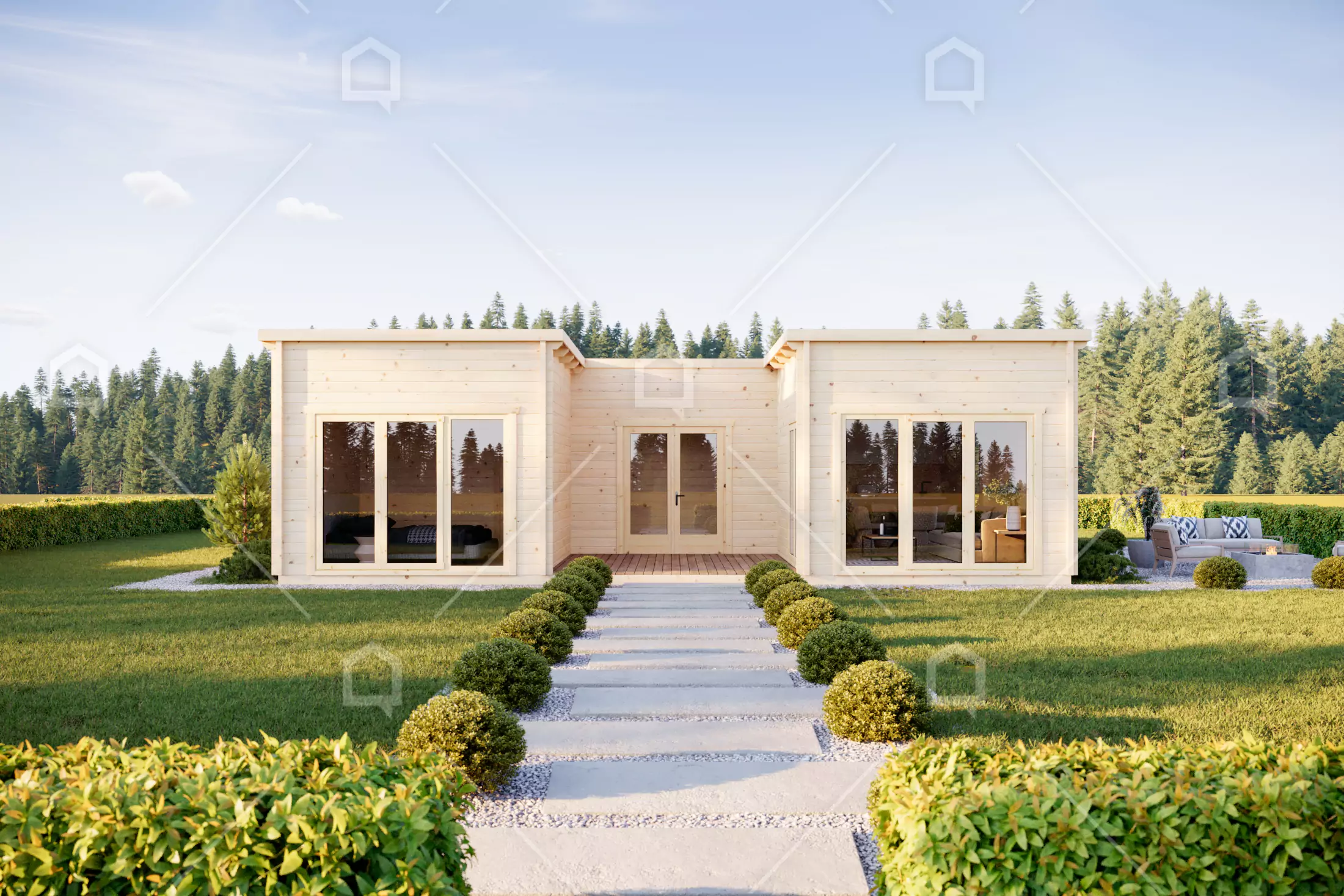 Casa prefabricada modelo Casa de madera Garda de 79.3 m²