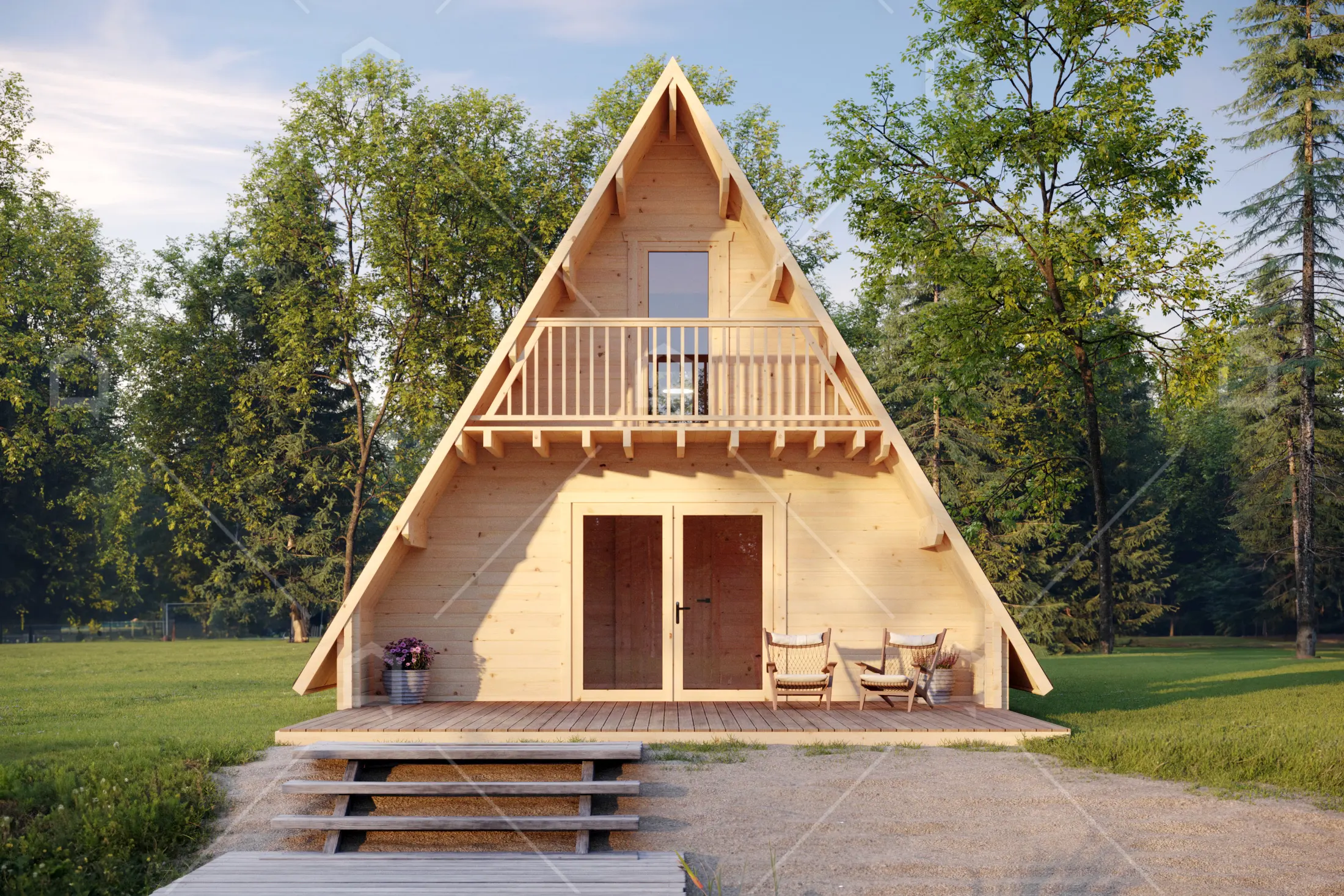 Casa prefabricada modelo Casa de madera Giza de 54.7 m²