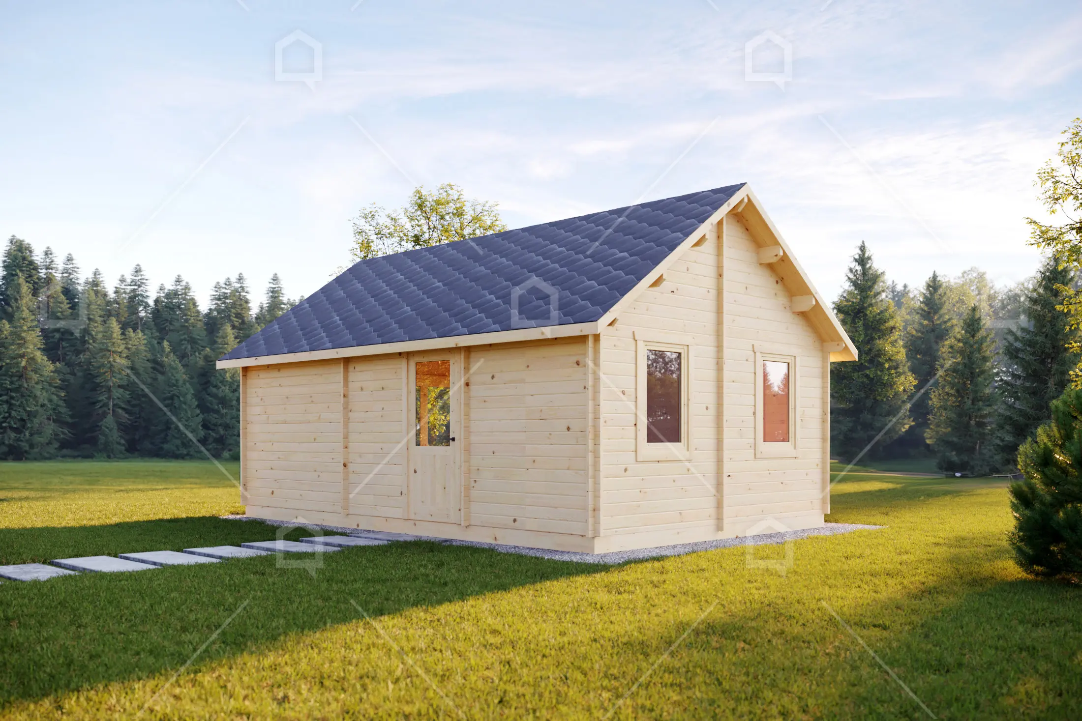 Casa prefabricada modelo Mini casa de madera Hamburg de 31.8 m²