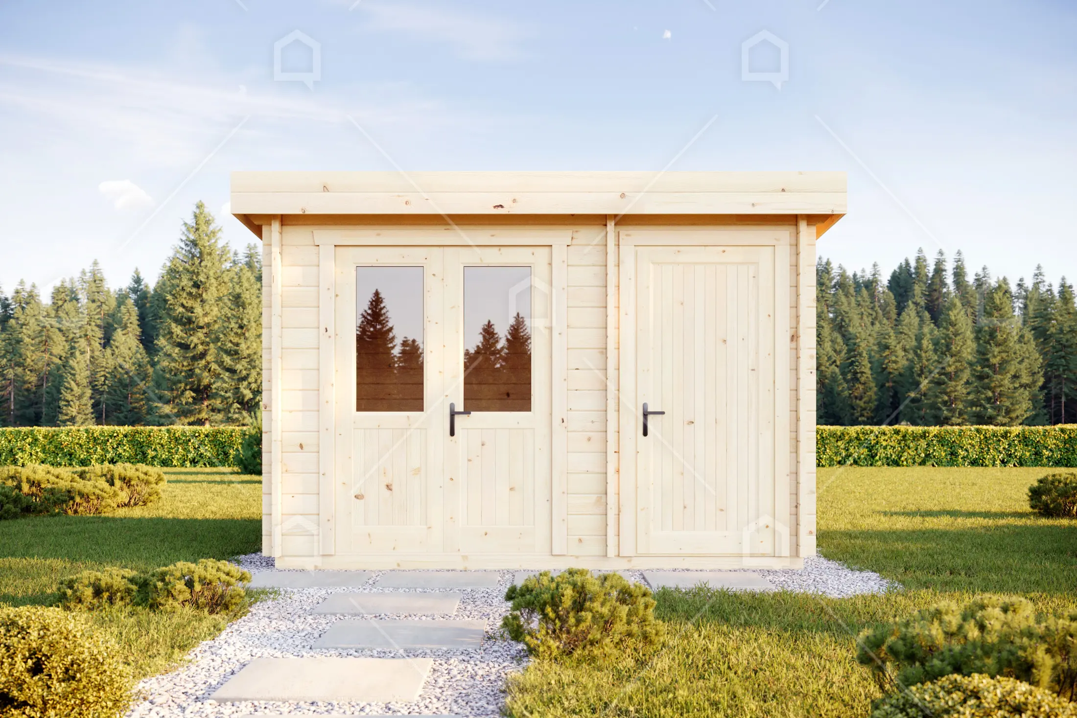 Casa prefabricada modelo Mini casa de madera Lily de 7.5 m²