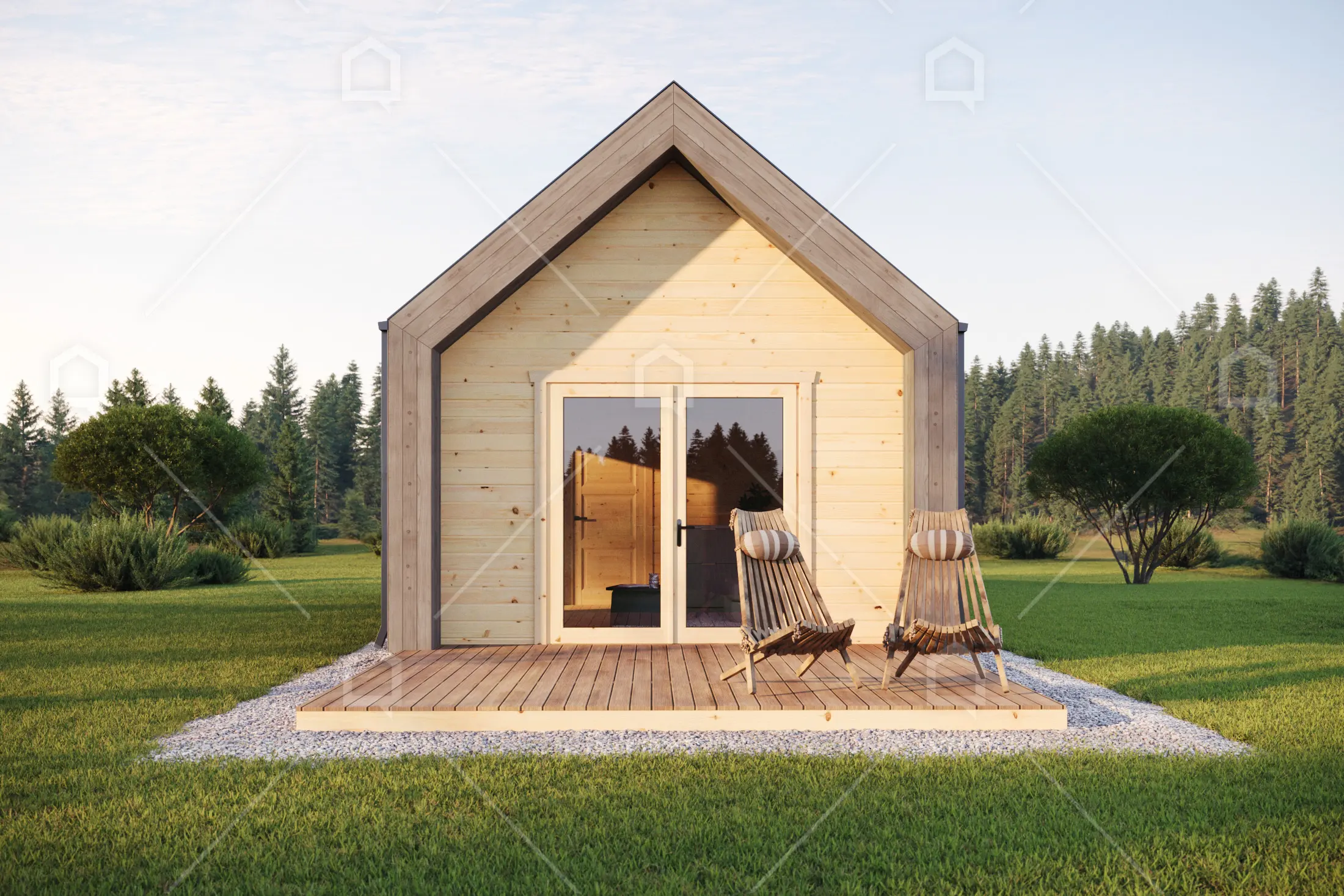 Casa prefabricada modelo Casa de madera Lisabona de 38 m²