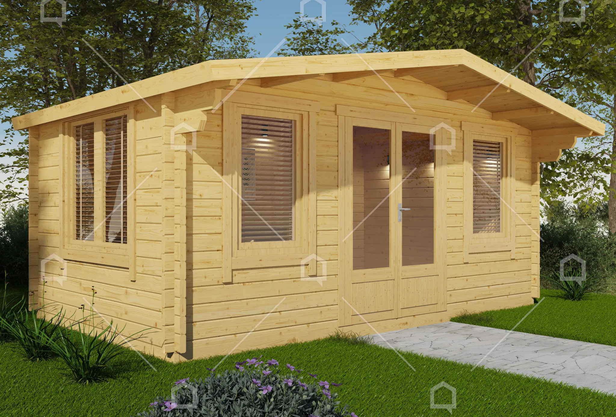 Casa prefabricada modelo Mini casa de madera Lizzie de 13.1 m²