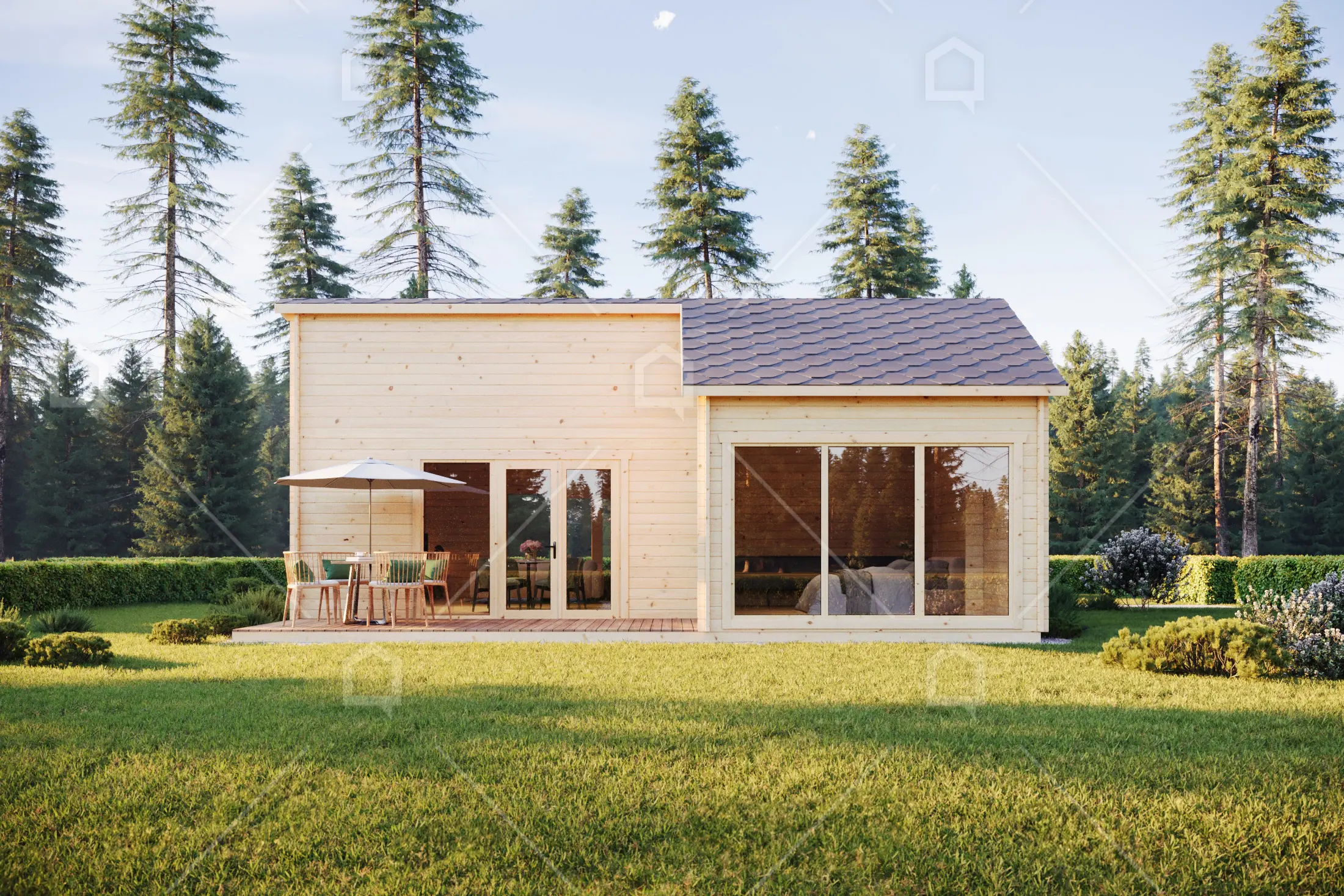 Casa prefabricada modelo Casa de madera Loire de 83.8 m²