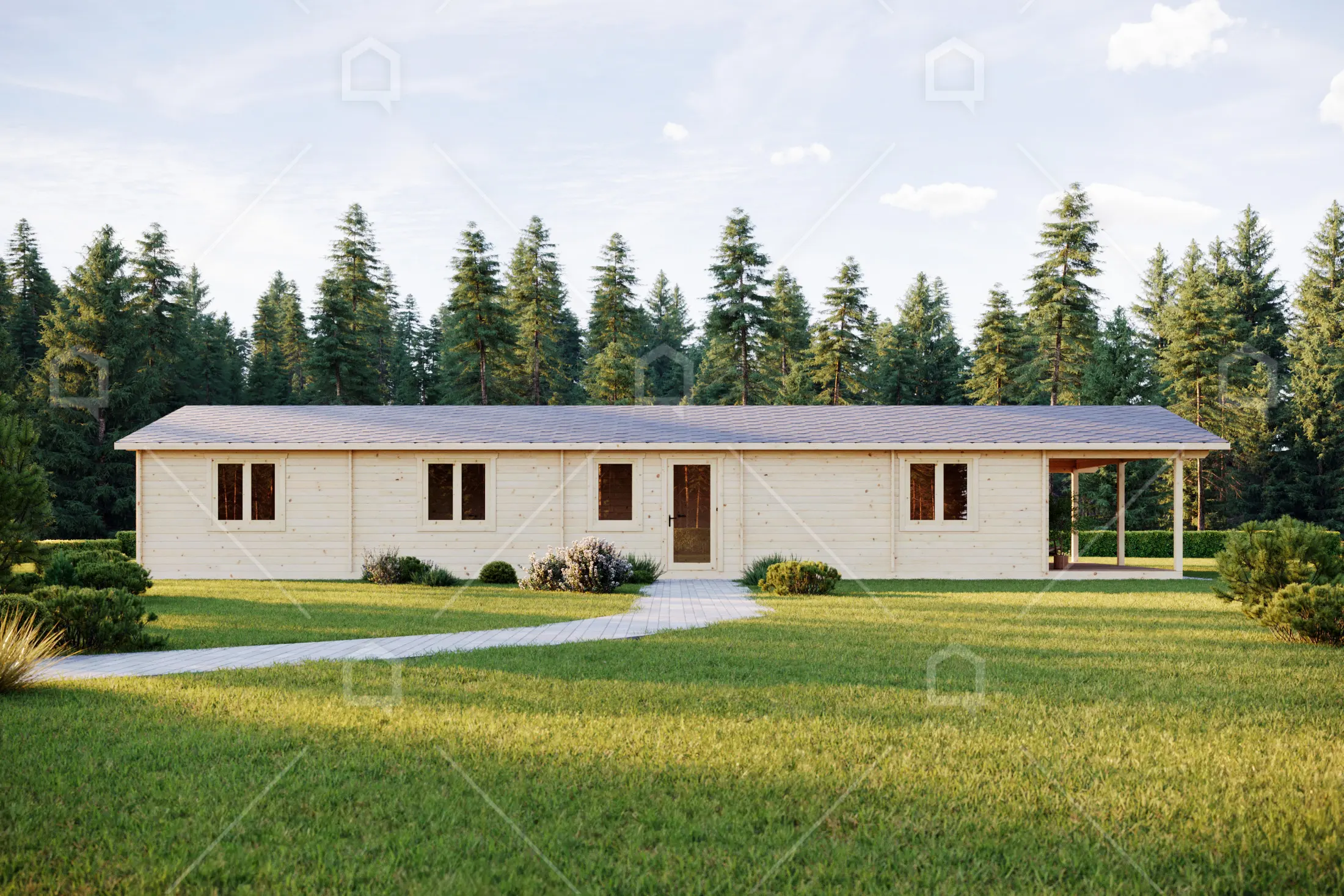 Casa prefabricada modelo Casa de madera Lung de 116.3 m²