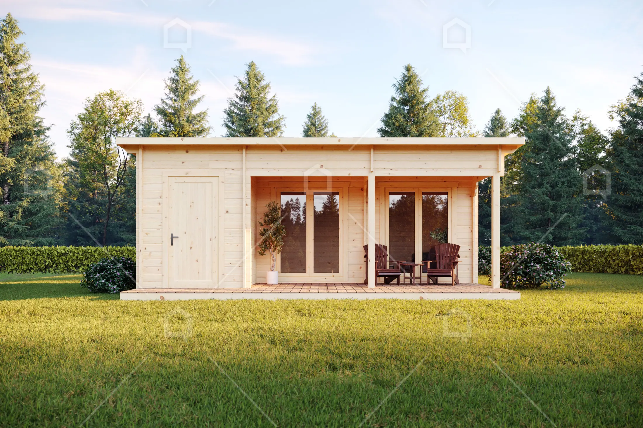 Casa prefabricada modelo Casa de madera Malia de 38.3 m²