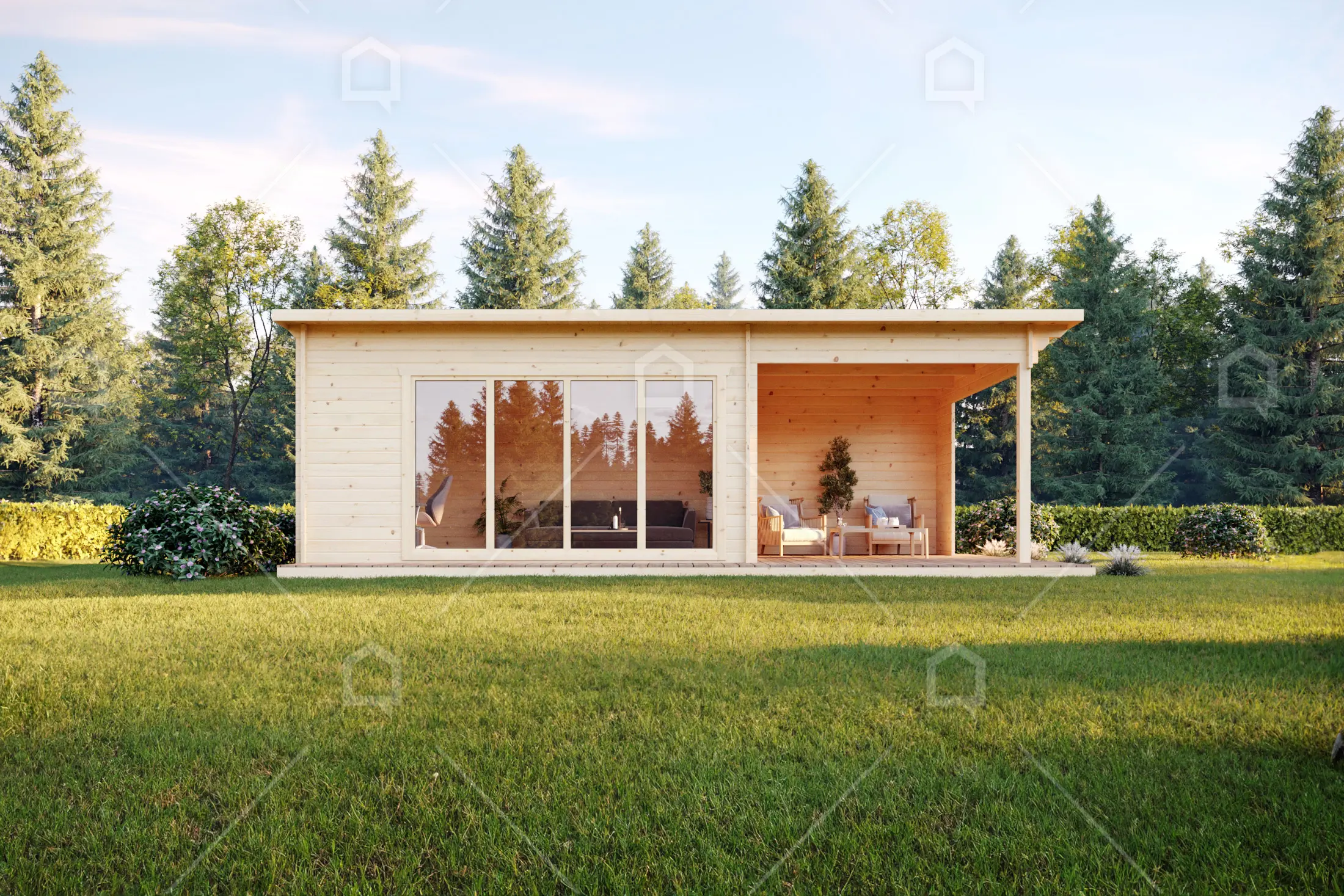 Casa prefabricada modelo Casa de madera Malmo de 43.6 m²