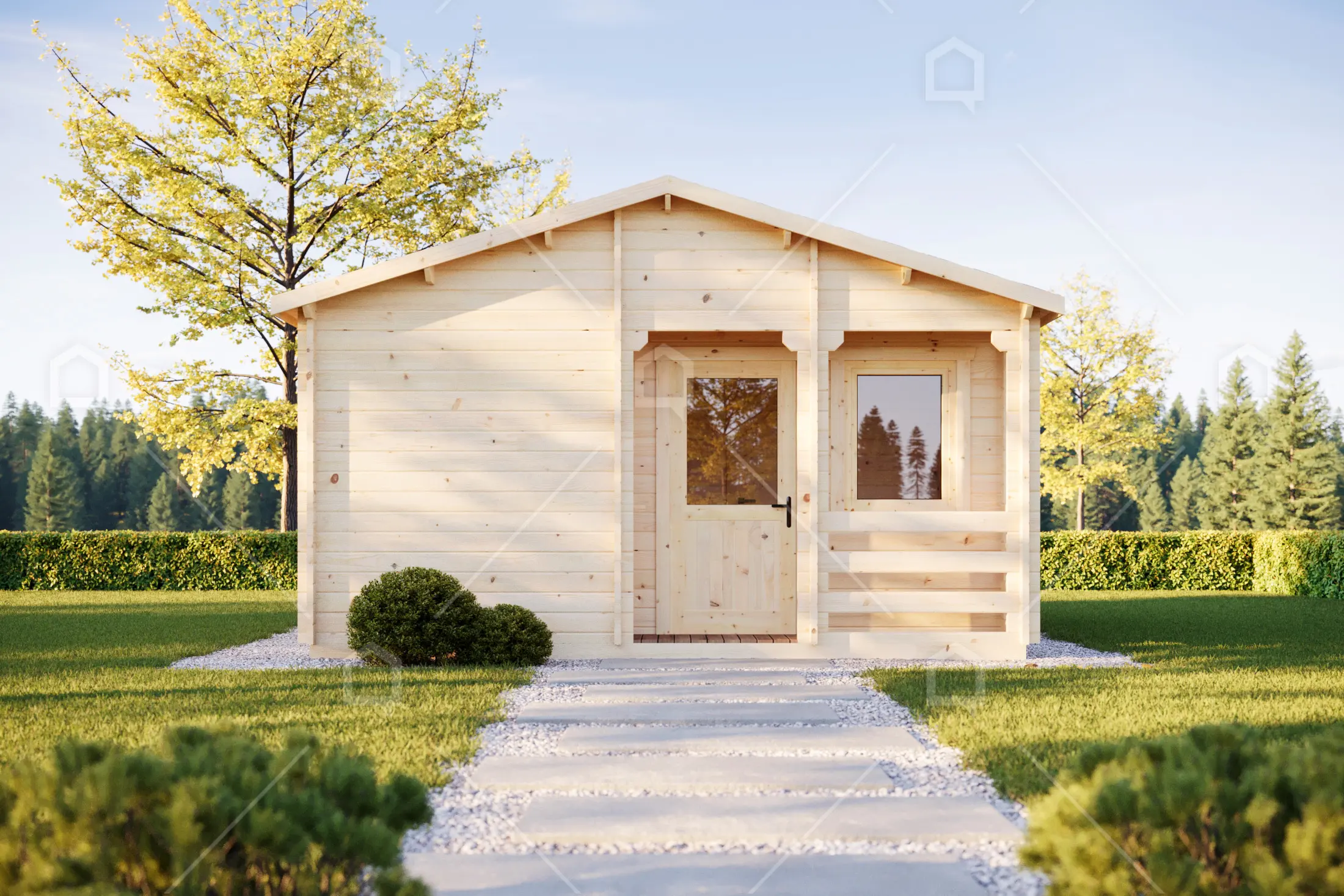 Casa prefabricada modelo Mini casa de madera Van de 19.3 m²