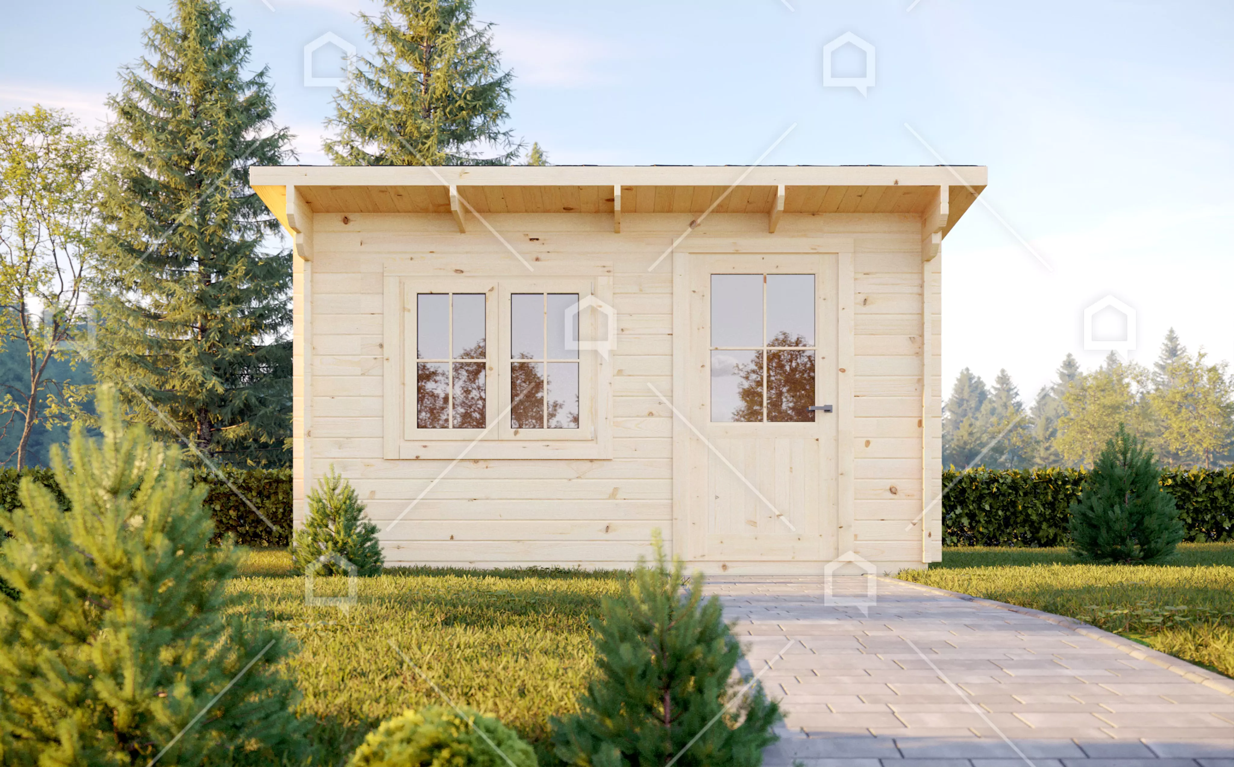 Casa prefabricada modelo Mini casa de madera Melton de 11.7 m²