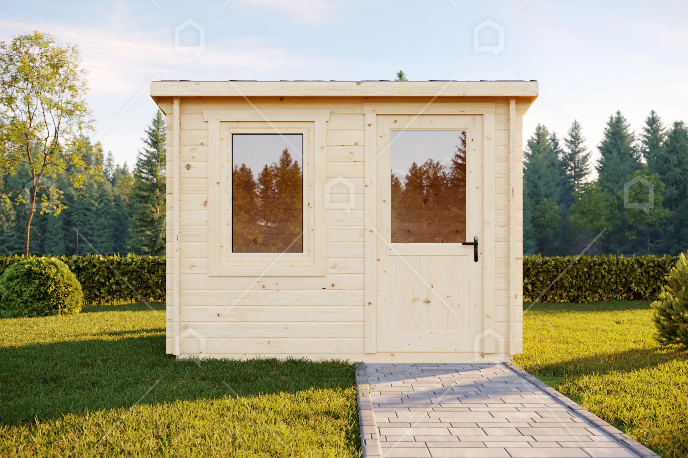 Casa prefabricada modelo Mini casa de madera Aral de 4.9 m²