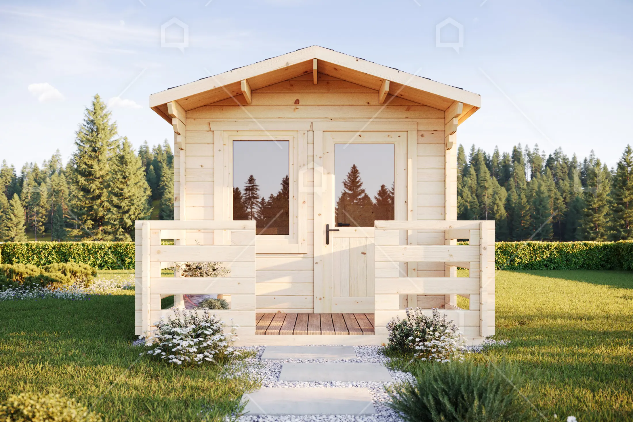 Casa prefabricada modelo Mini casa de madera Balaton de 13.2 m²