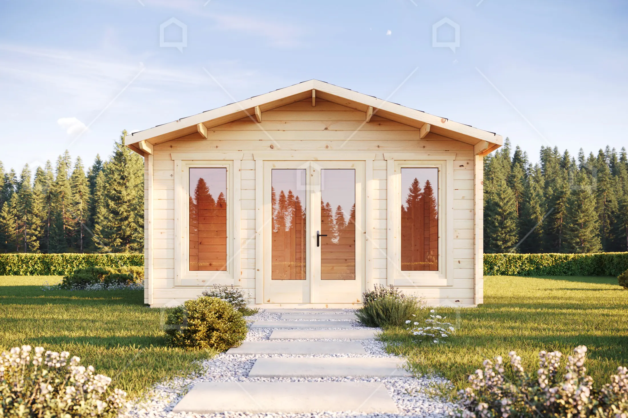 Casa prefabricada modelo Mini casa de madera Escur de 21.3 m²
