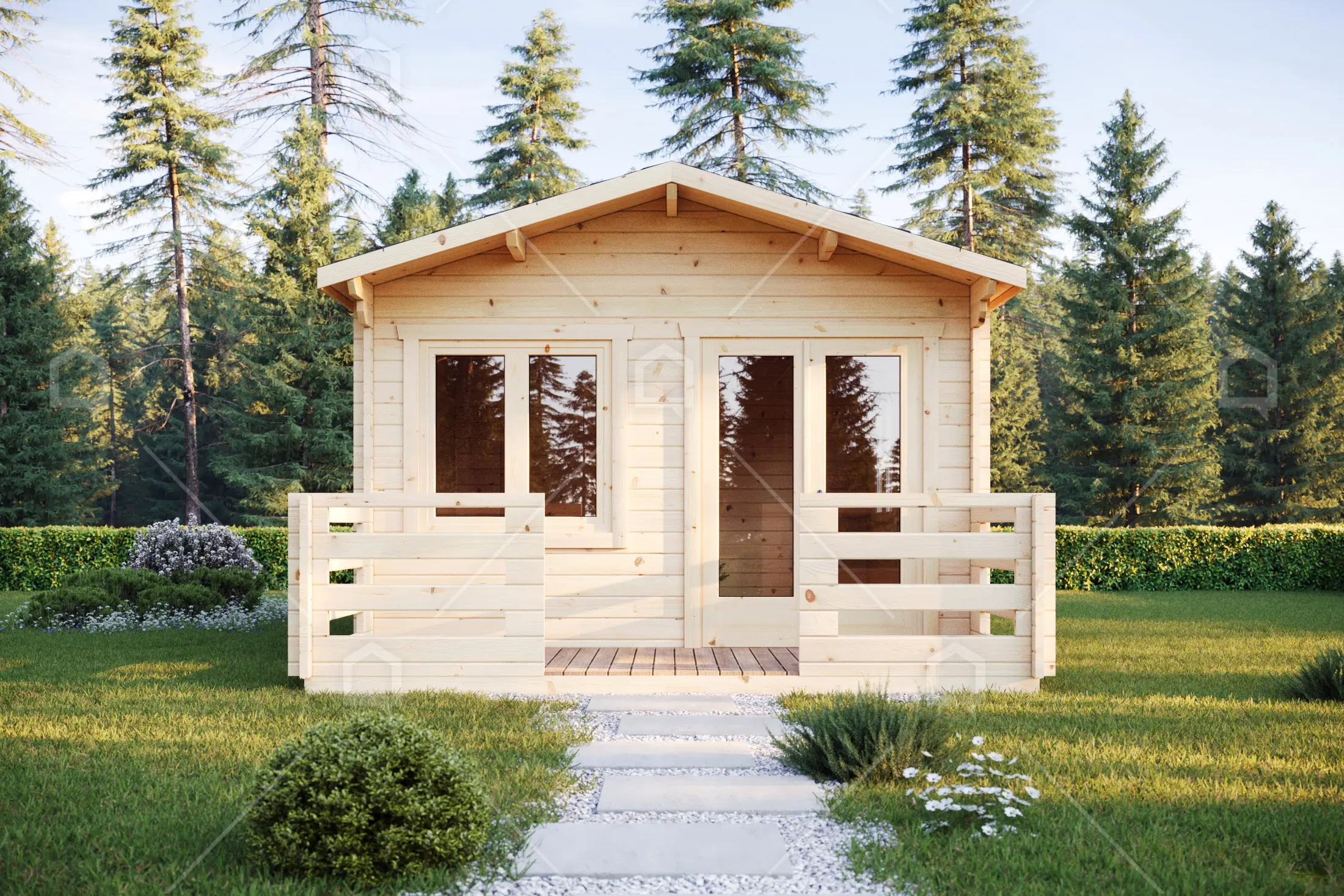 Casa prefabricada modelo Mini casa de madera Huron de 26 m²
