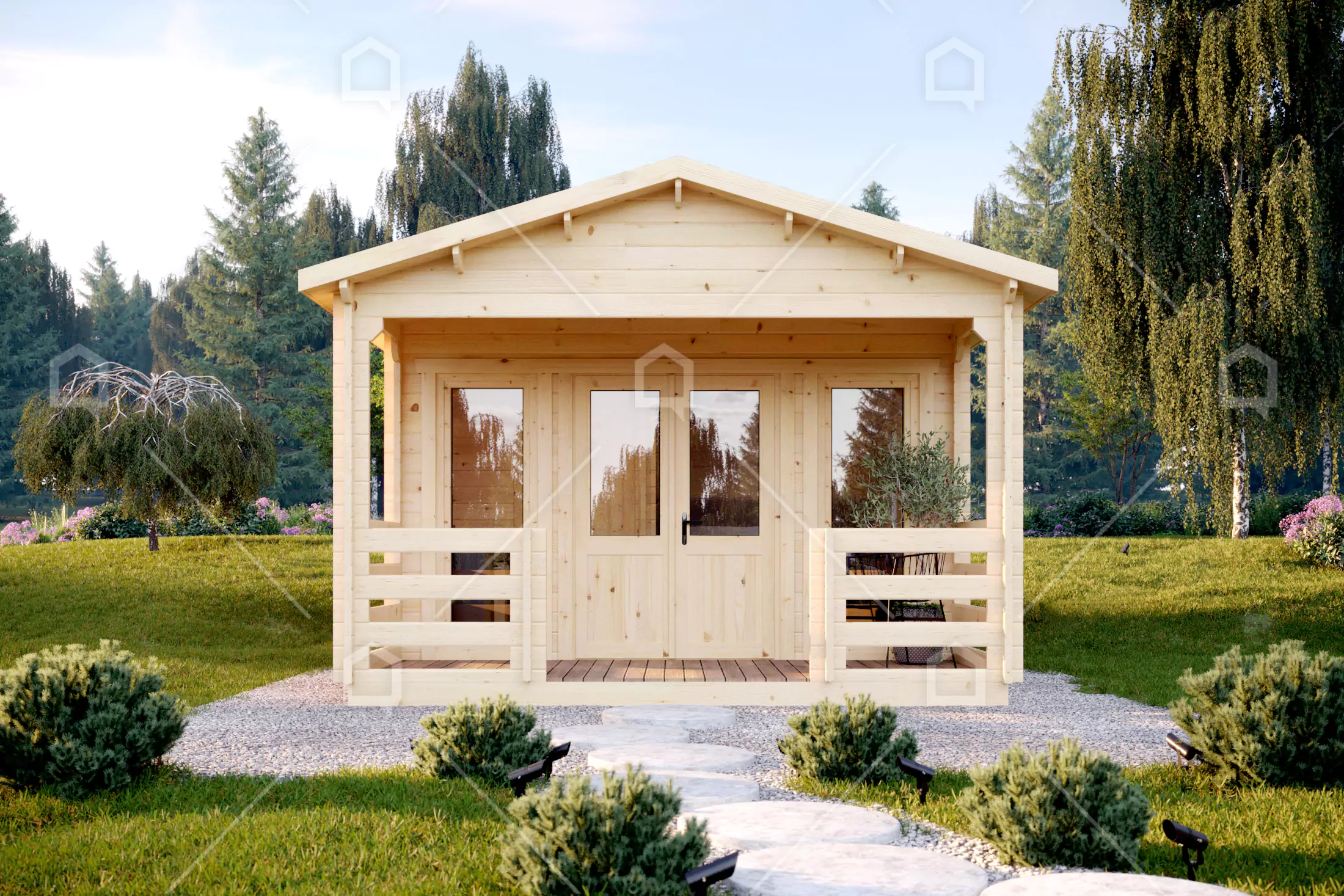 Casa prefabricada modelo Mini casa de madera Michigan de 21.2 m²