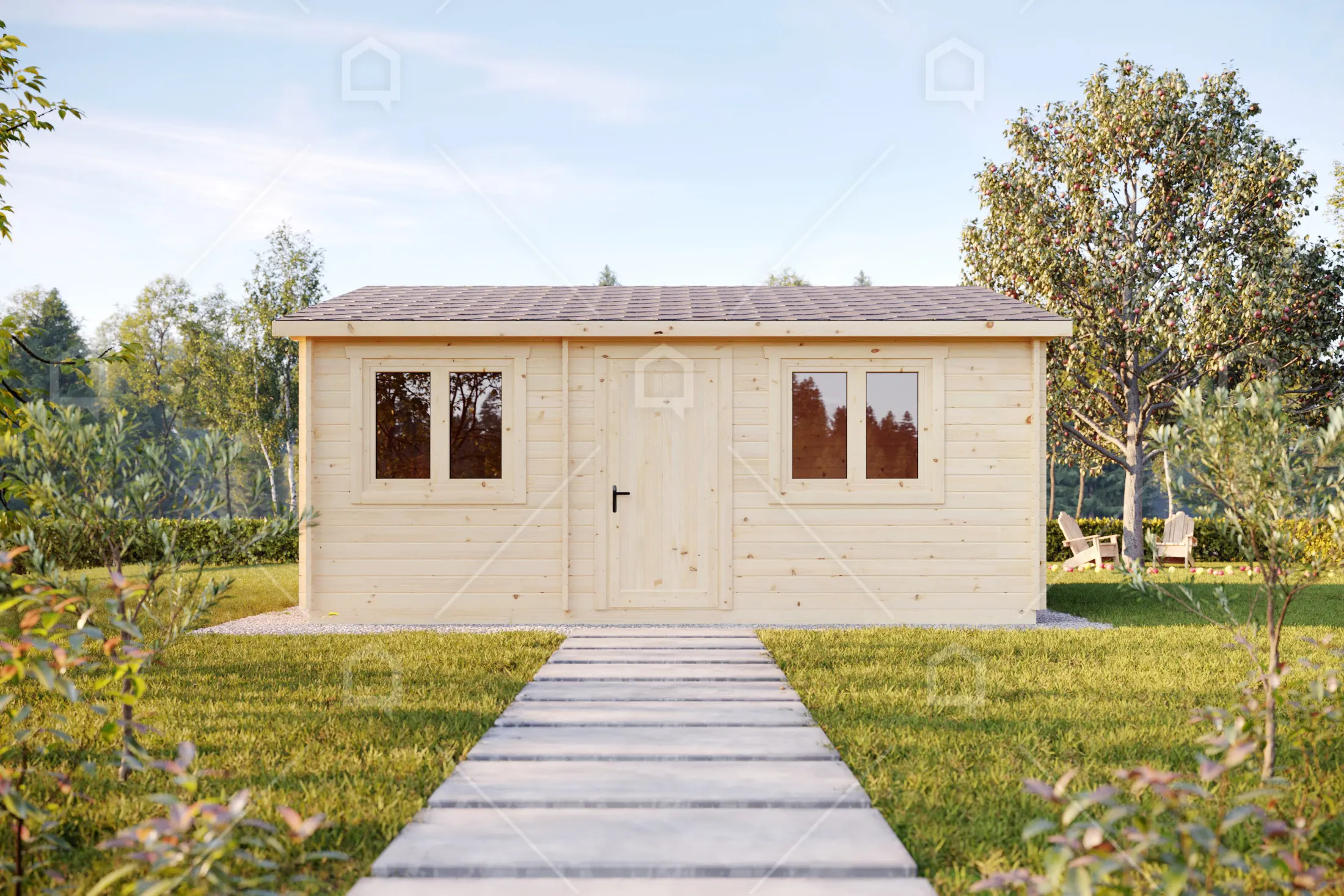 Casa prefabricada modelo Mini casa de madera Ontario de 30 m²
