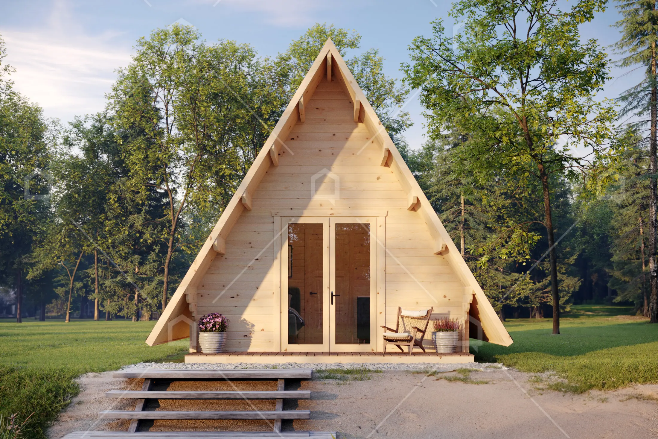 Casa prefabricada modelo Mini casa de madera Mini Giza de 23.4 m²